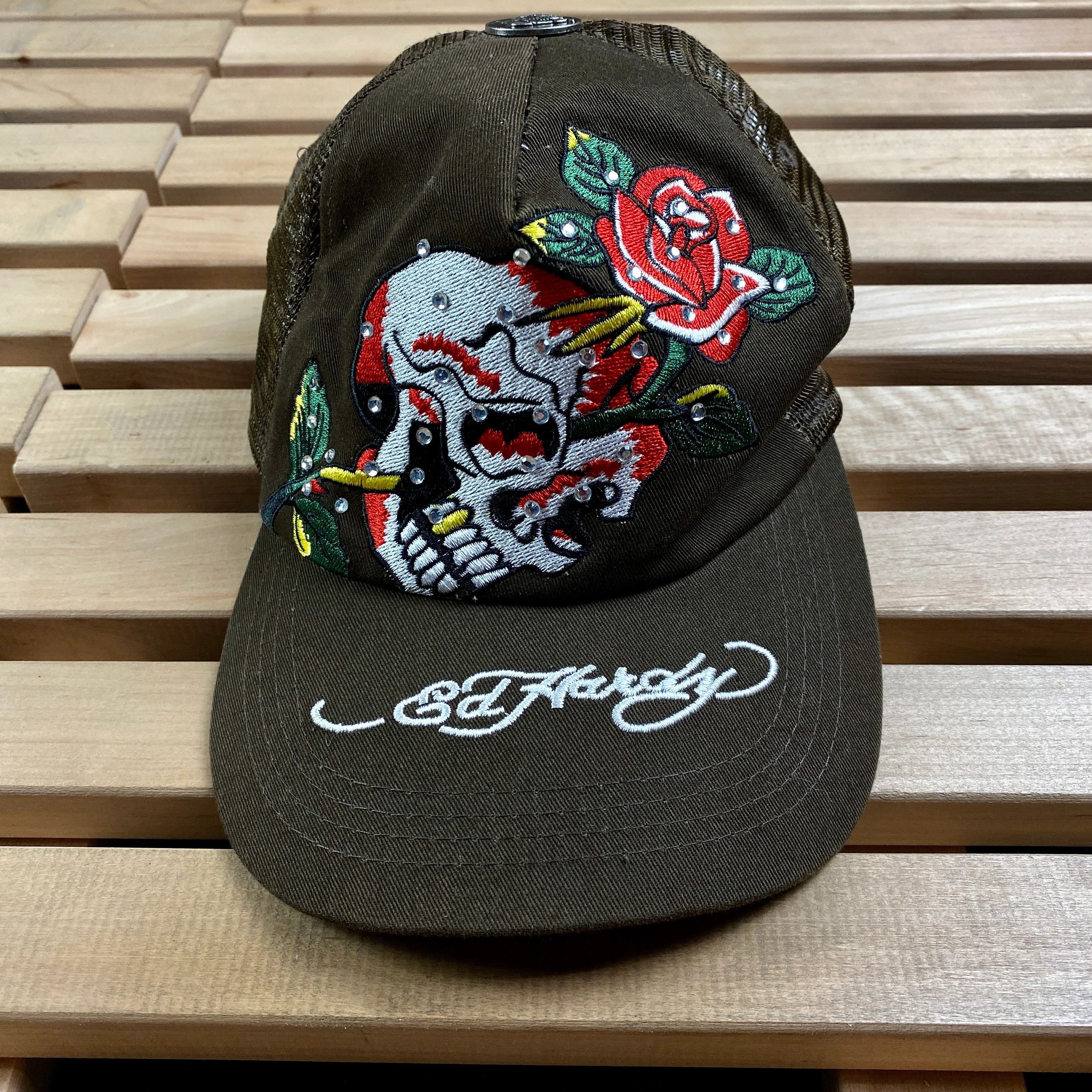Band Tees × Ed Hardy × Vintage Mens Hat Cap Ed Hardy One Size Size ONE SIZE - 2 Thumbnail