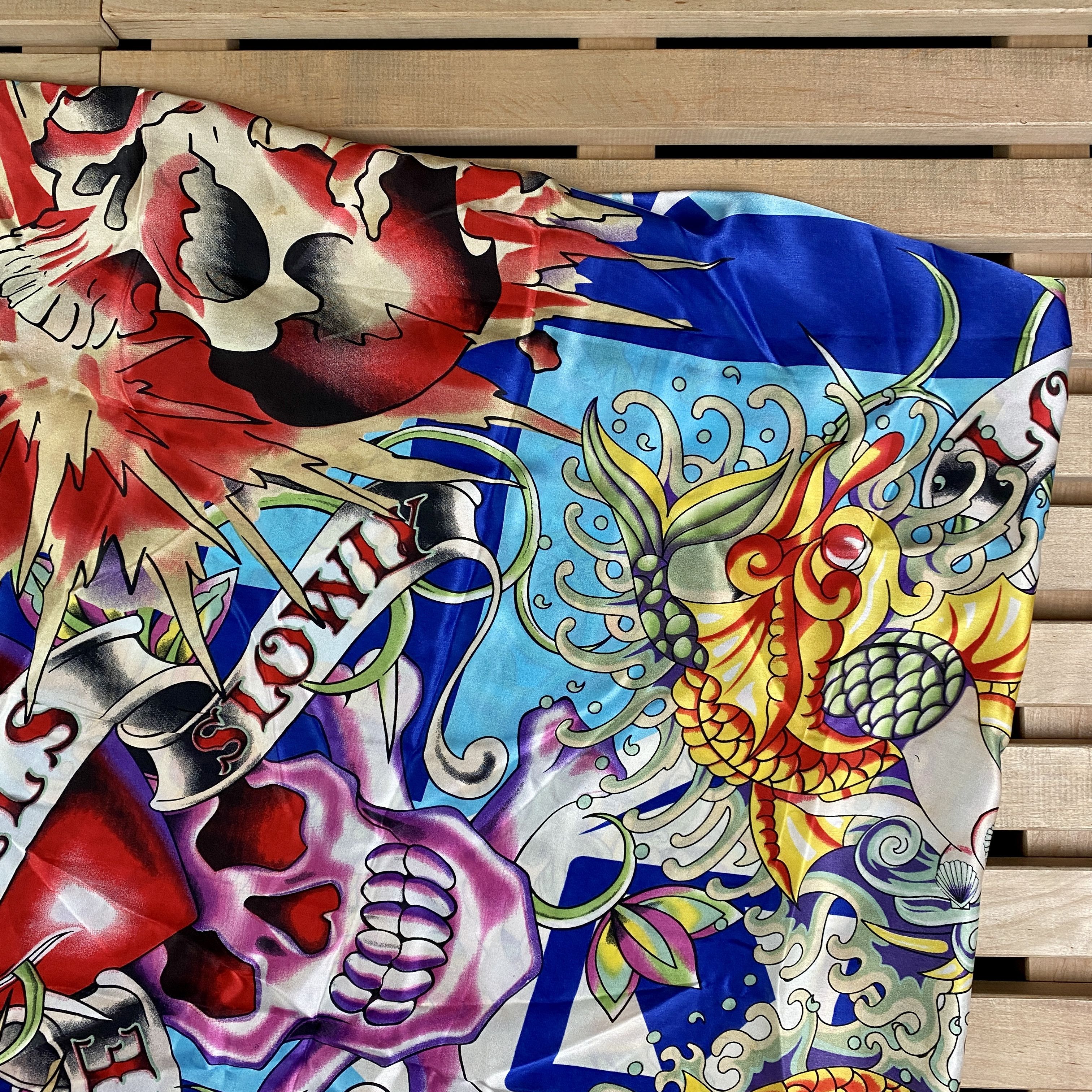 Ed Hardy Handkerchief Wrap Ed Hardy Fuul Print Big Size Size ONE SIZE - 3 Thumbnail