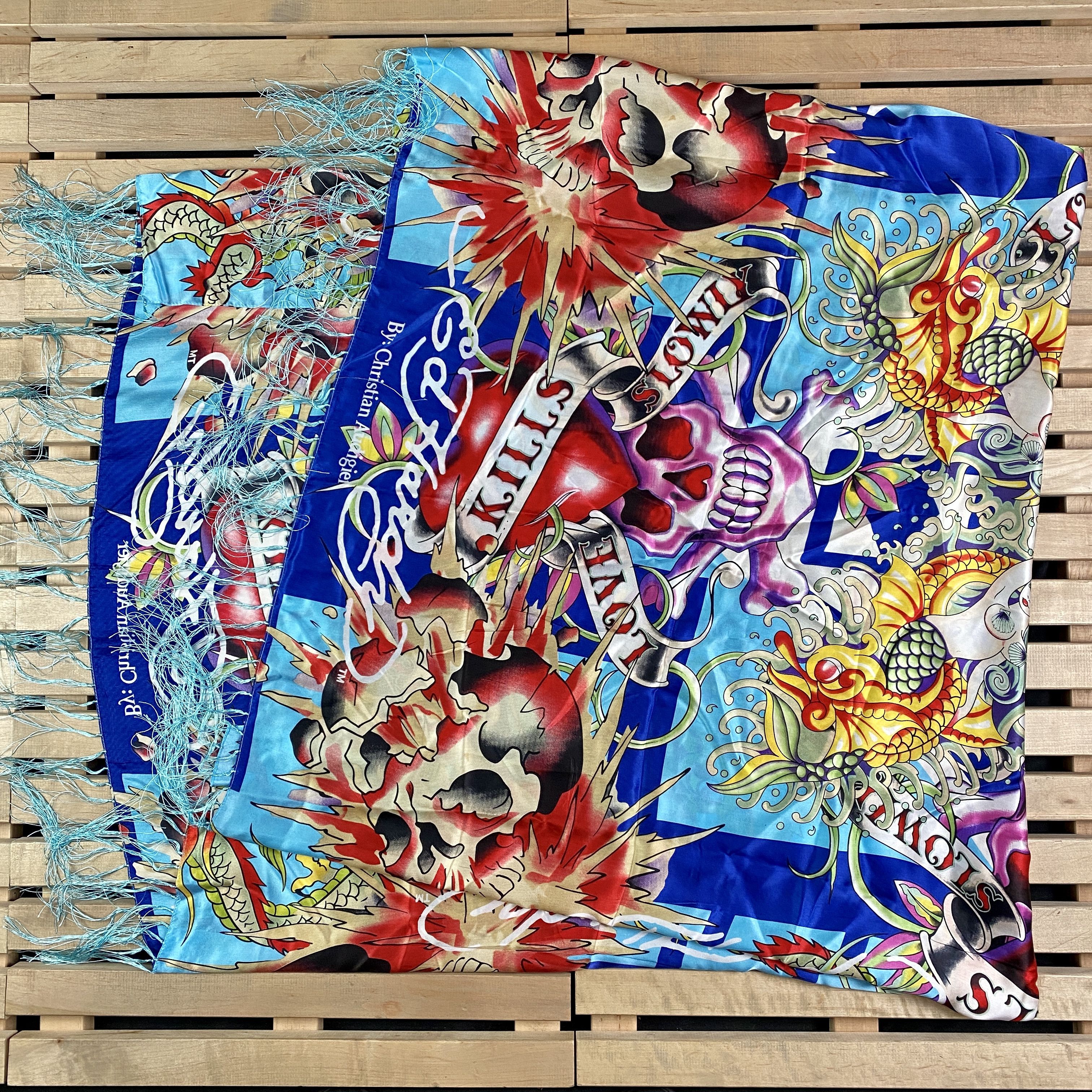 Ed Hardy Handkerchief Wrap Ed Hardy Fuul Print Big Size Size ONE SIZE - 2 Thumbnail