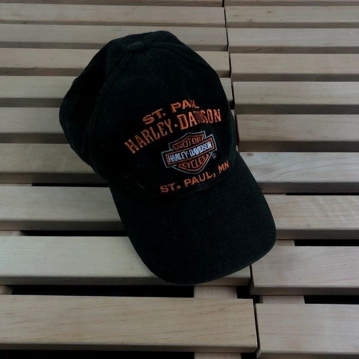 Harley Davidson × Vintage Mens Hat Cap Harley Davidson Big Logo One Size Size ONE SIZE - 1 Thumbnail