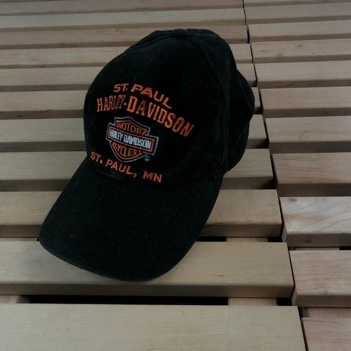 Harley Davidson × Vintage Mens Hat Cap Harley Davidson Big Logo One Size Size ONE SIZE - 2 Thumbnail
