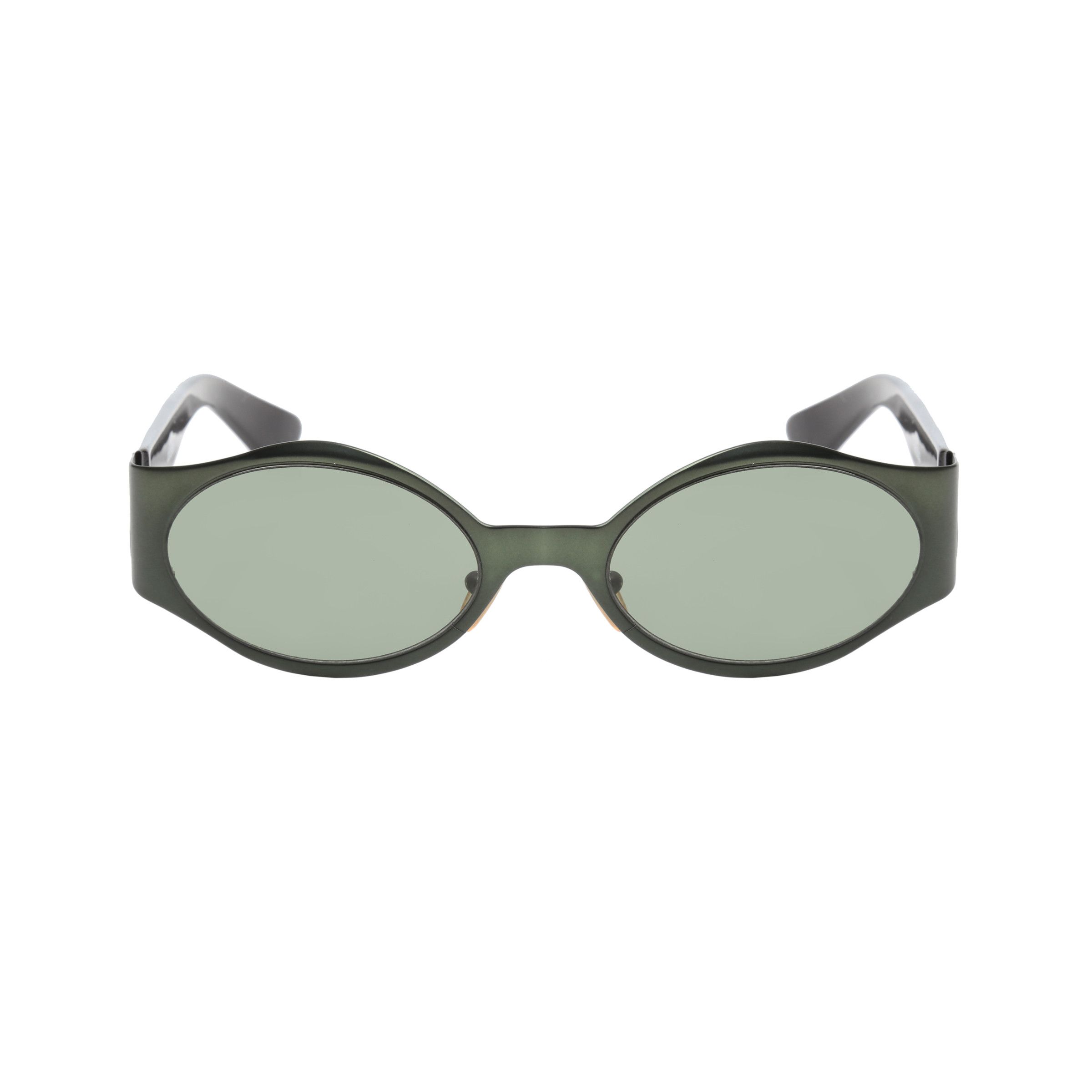 Oliver by Valentino 90's Metal Green Oval Sunglasses