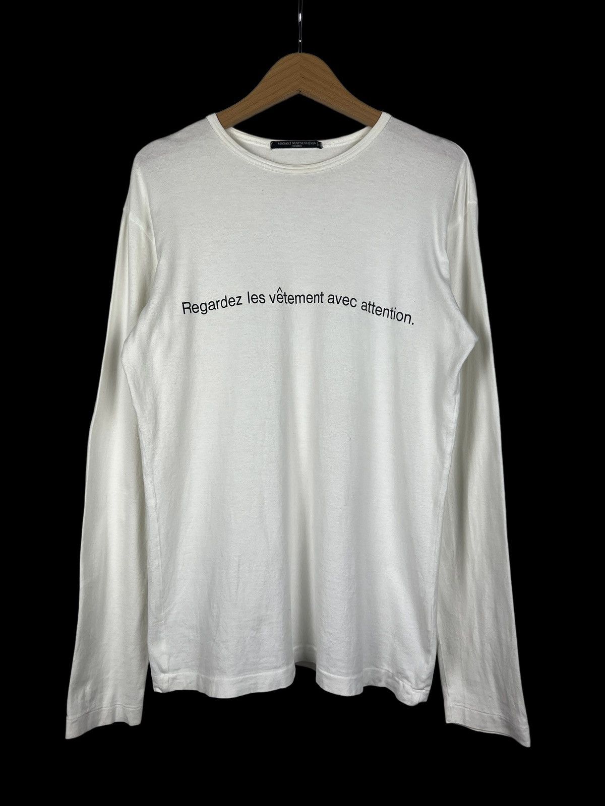 image of Masaki Matsushima Homme Ss09 Longsleeve Shirt in White, Men's (Size Medium)