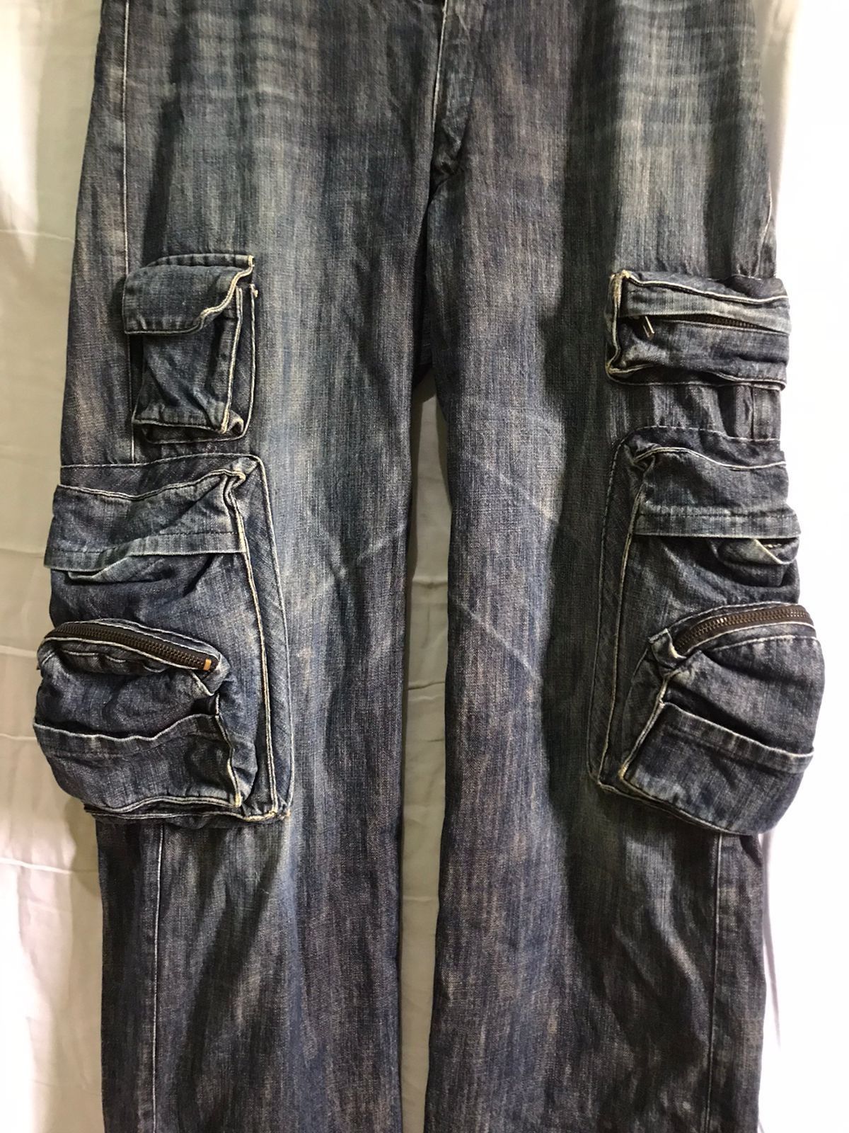 Beauty Beast × Hysteric Glamour × PPFM Rare Vtg Japan Cargo Jeans Multi Pocket Tactical Size US 33 - 2 Thumbnail