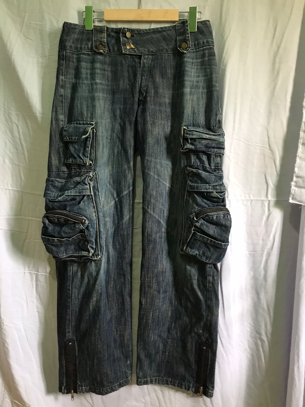 Beauty Beast × Hysteric Glamour × PPFM Rare Vtg Japan Cargo Jeans Multi Pocket Tactical Size US 33 - 1 Thumbnail