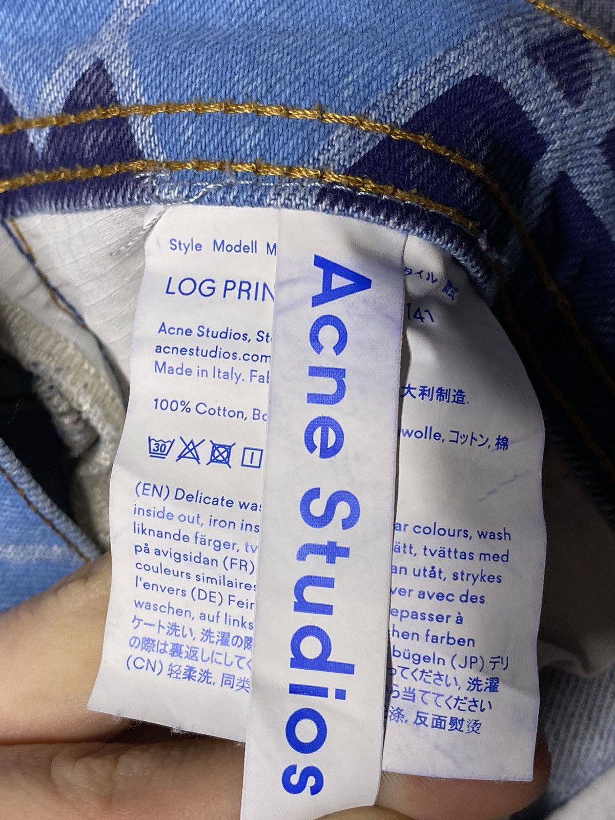 Acne Studios Acne Studios Blå Konst Mountain Full Print Jeans 28/32 Size US 30 / EU 46 - 8 Thumbnail