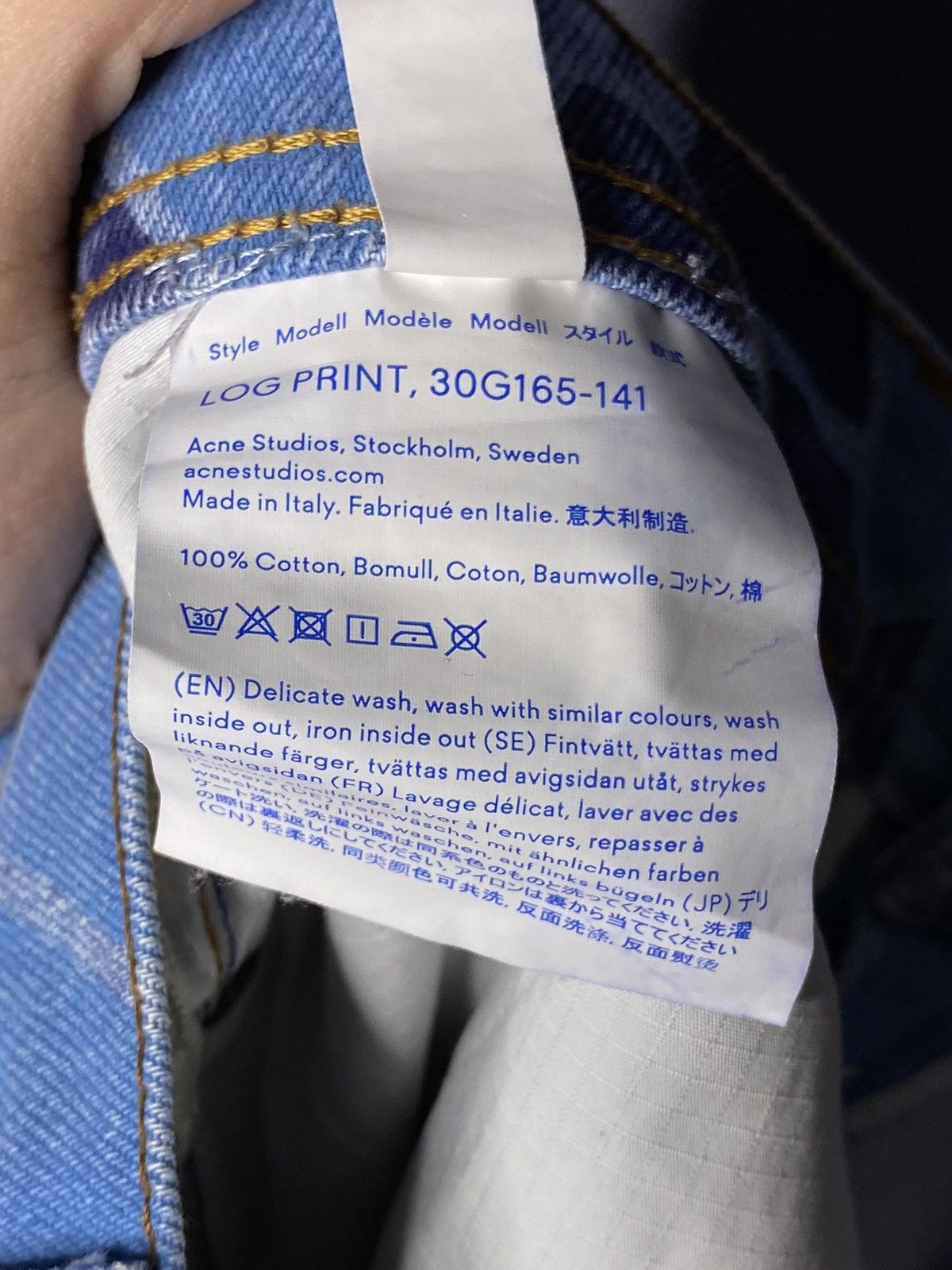 Acne Studios Acne Studios Blå Konst Mountain Full Print Jeans 28/32 Size US 30 / EU 46 - 7 Thumbnail