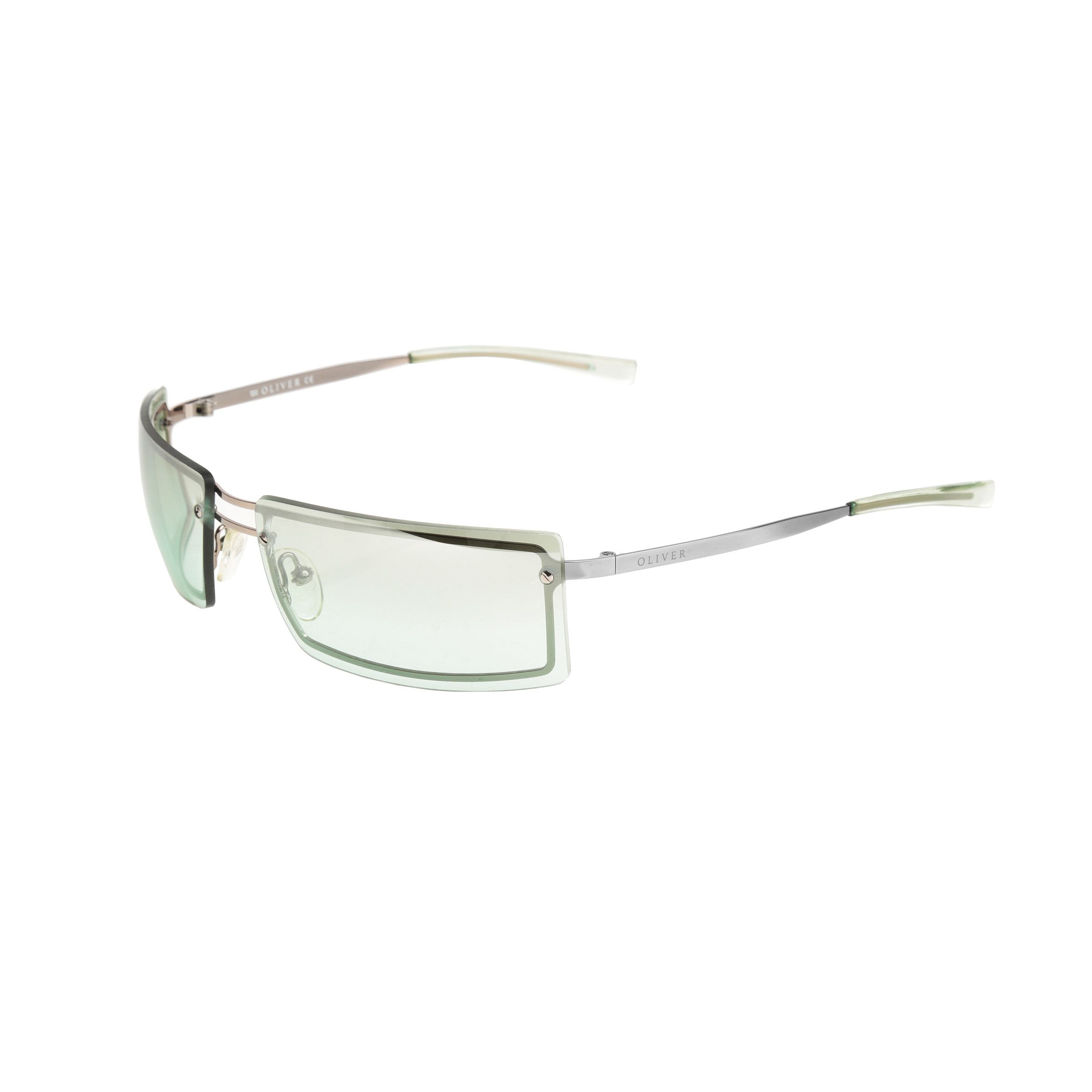 Valentino Oliver by Valentino 90's Aqua Green Rectangular Sunglasses Size ONE SIZE - 2 Thumbnail
