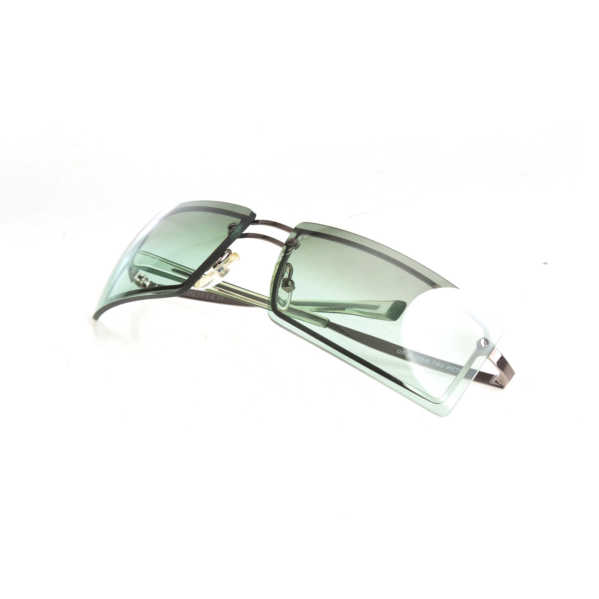 Valentino Oliver by Valentino 90's Aqua Green Rectangular Sunglasses Size ONE SIZE - 3 Thumbnail