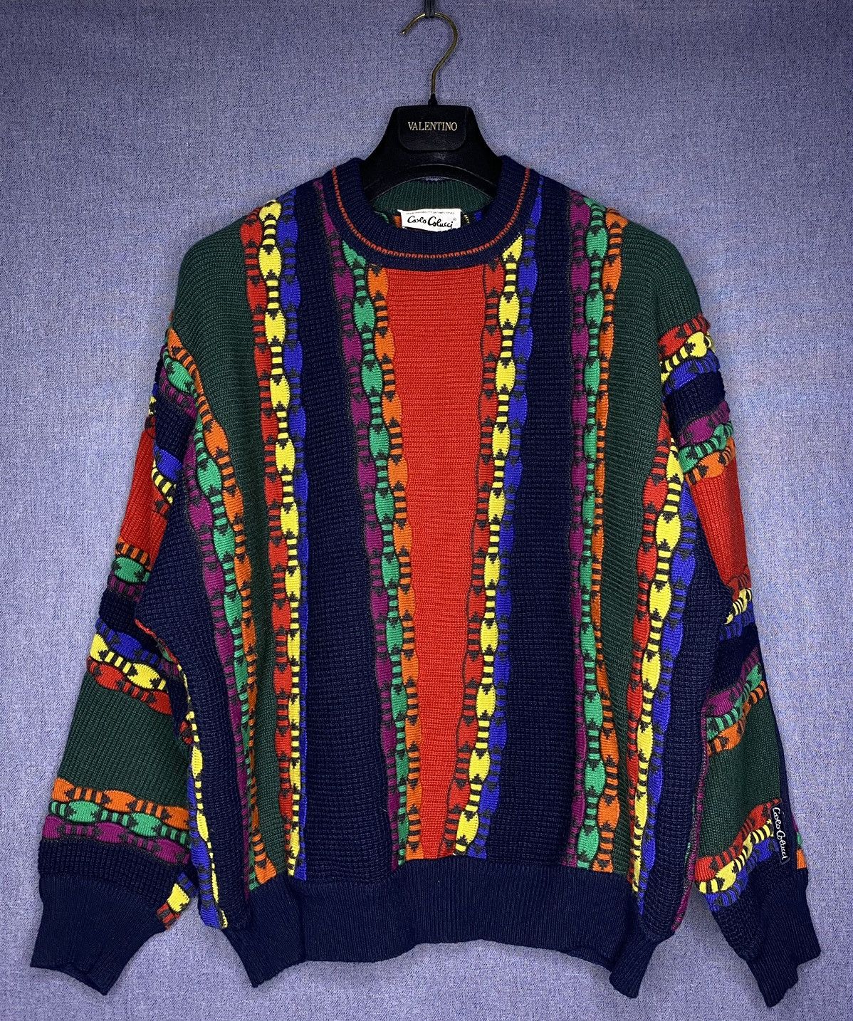 Vintage Carlo Colucci Coogi Style Sweater Multicolour tundra
