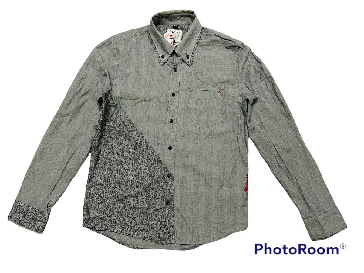 image of Skategang x Volcom Best Offer Design Volcom Skateboard Button Up Shirt in Grey, Men's (Size Medium)