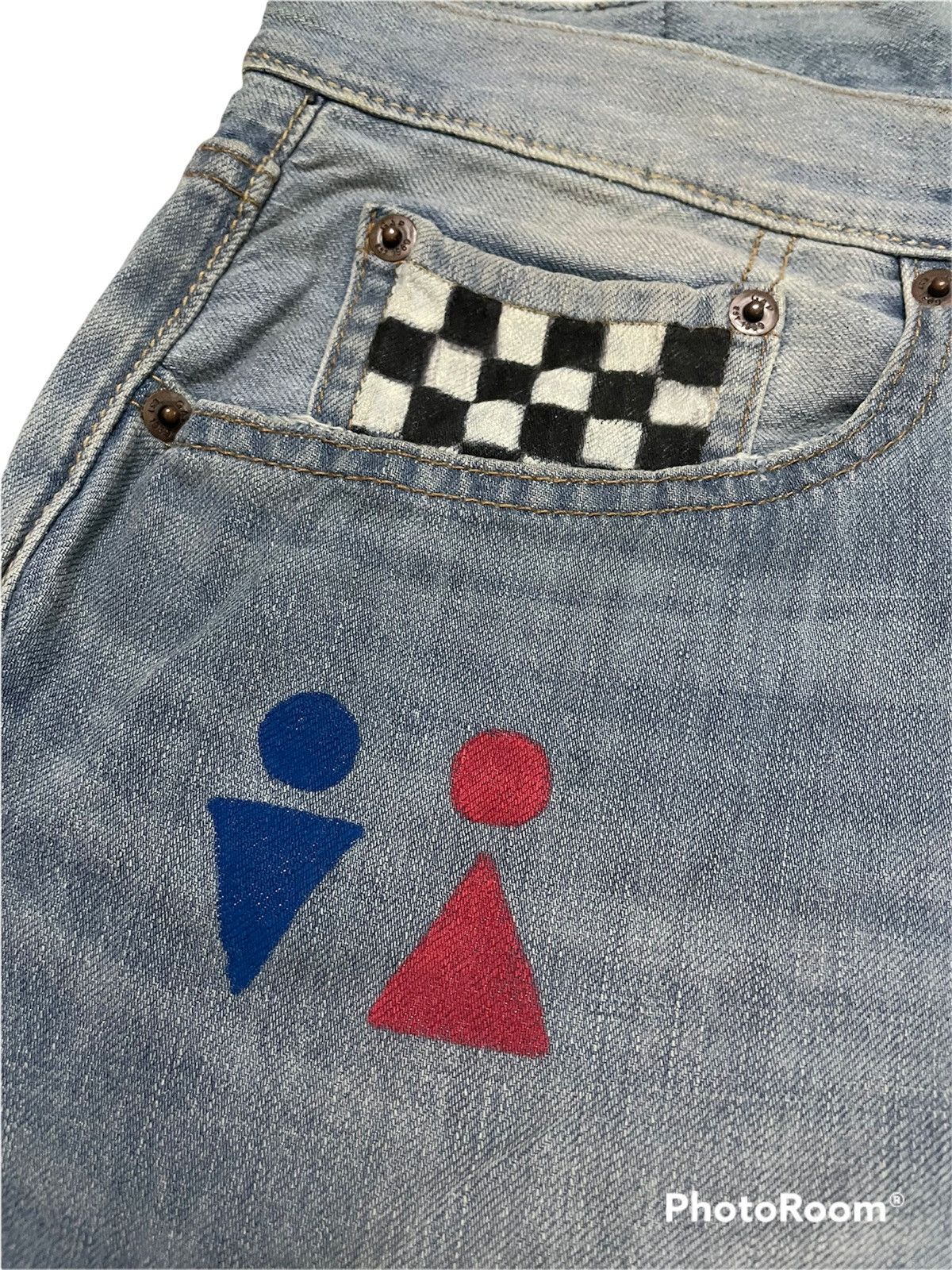 Gap 🔥BEST OFFER🔥Gap Denim Hand Made Panting Art Design Size US 31 - 7 Thumbnail