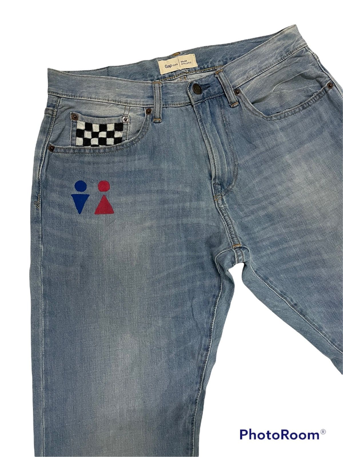 Gap 🔥BEST OFFER🔥Gap Denim Hand Made Panting Art Design Size US 31 - 4 Thumbnail
