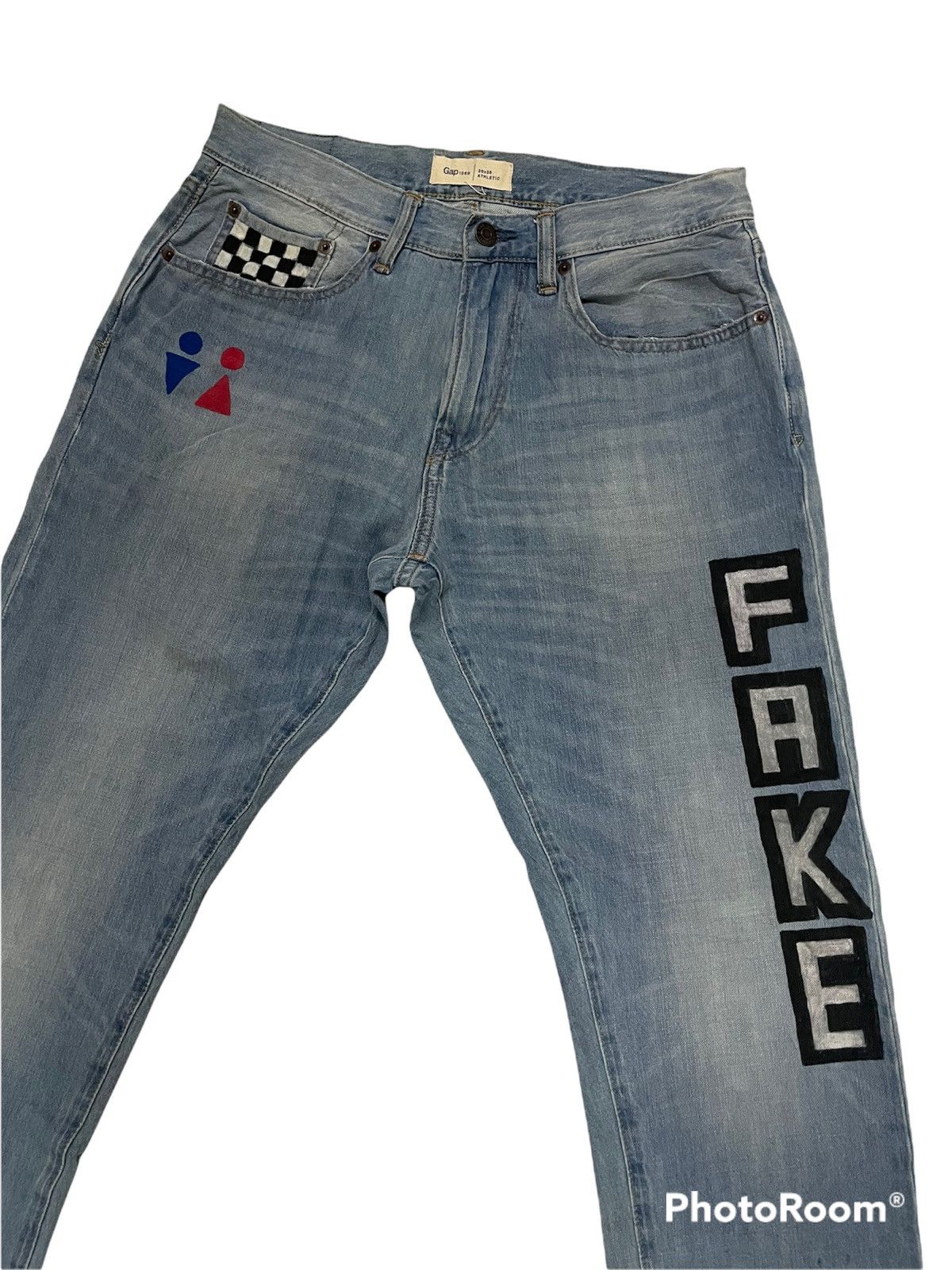 Gap 🔥BEST OFFER🔥Gap Denim Hand Made Panting Art Design Size US 31 - 3 Thumbnail