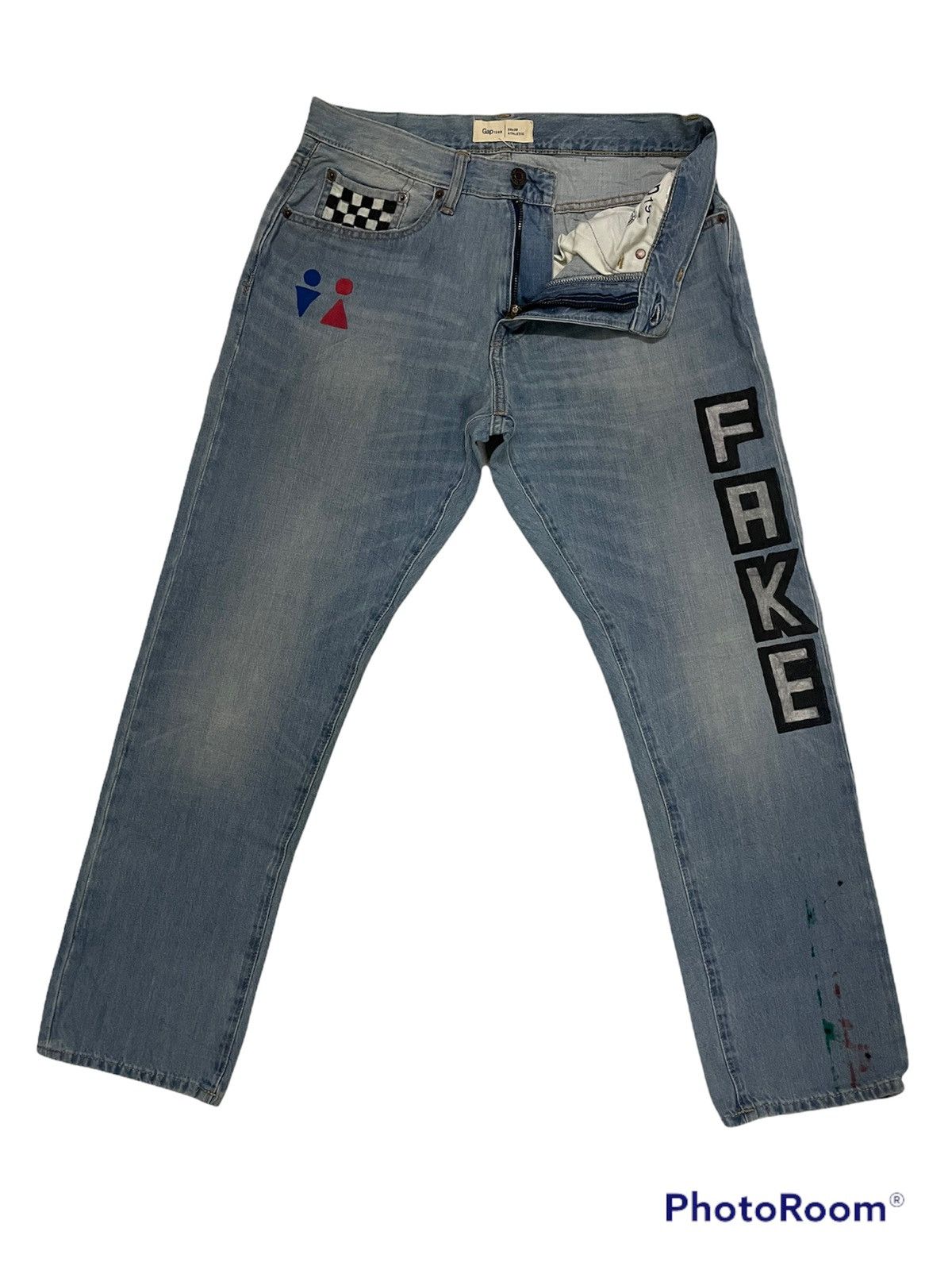 Gap 🔥BEST OFFER🔥Gap Denim Hand Made Panting Art Design Size US 31 - 5 Thumbnail