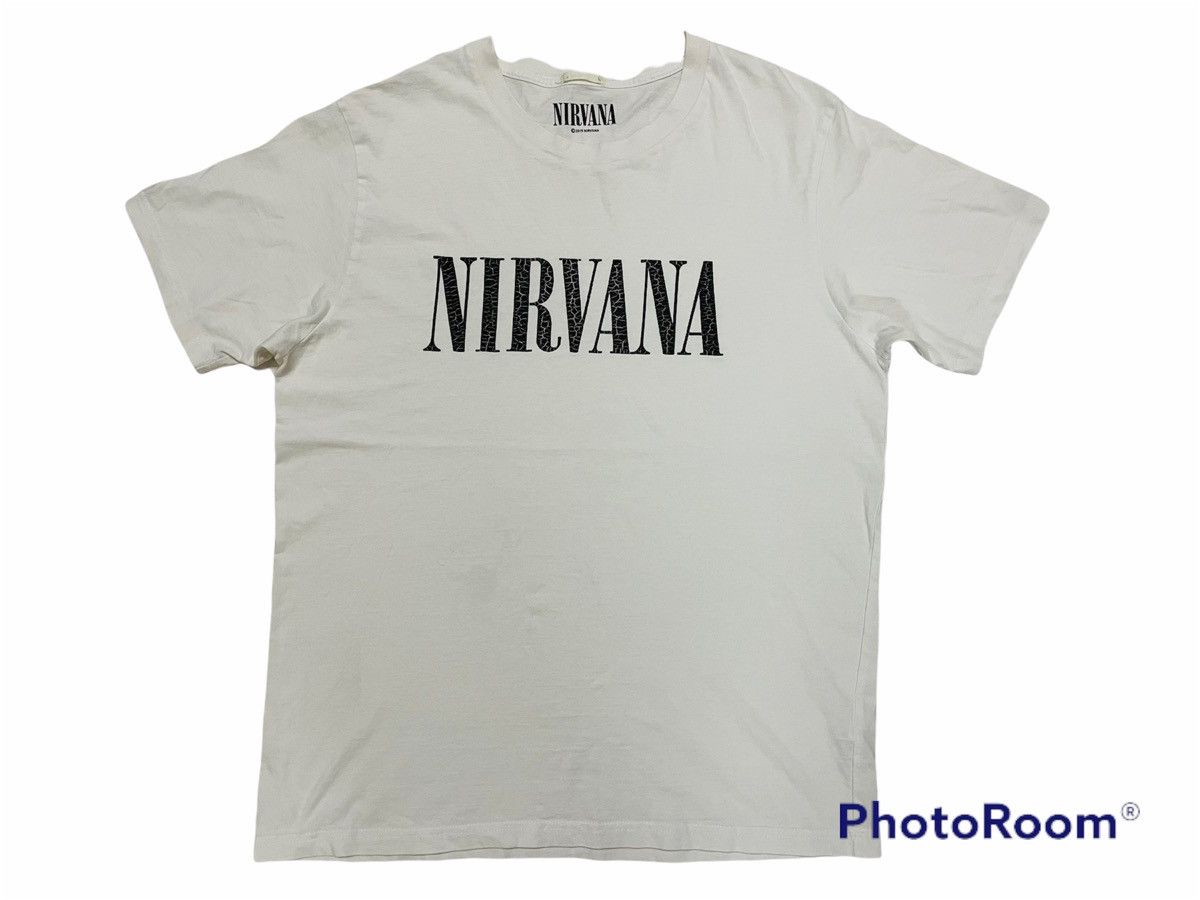 Band Tees × Nirvana × Vintage 🔥BEST OFFER🔥Nirvana SpellOut Crack Design Size US L / EU 52-54 / 3 - 1 Thumbnail