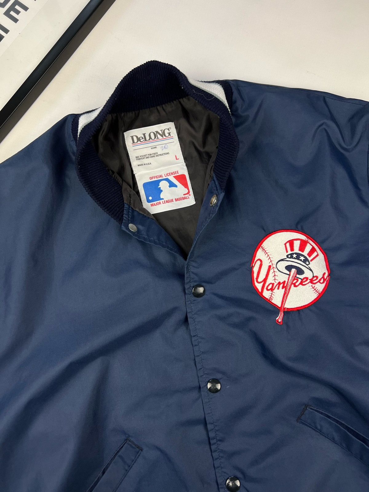 New York Yankees Vintage baseball jacket Yankees 90s 00s deLong Size US L / EU 52-54 / 3 - 5 Thumbnail