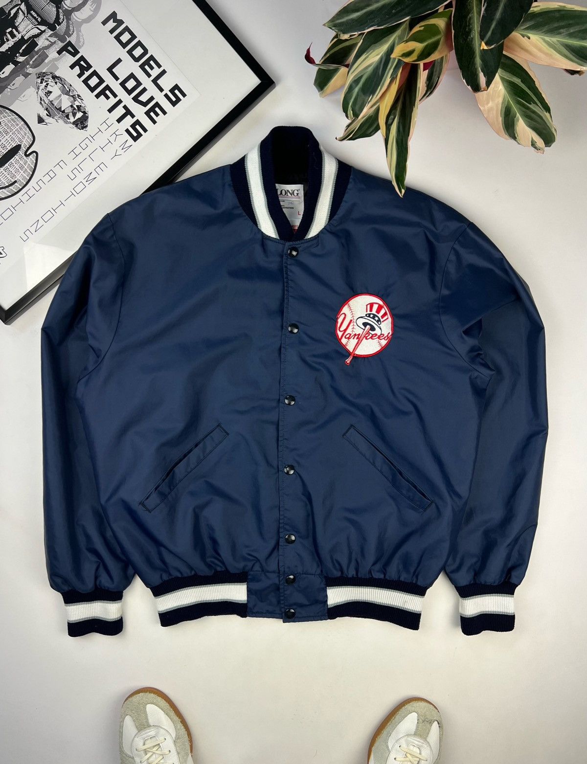 New York Yankees Vintage baseball jacket Yankees 90s 00s deLong Size US L / EU 52-54 / 3 - 2 Thumbnail