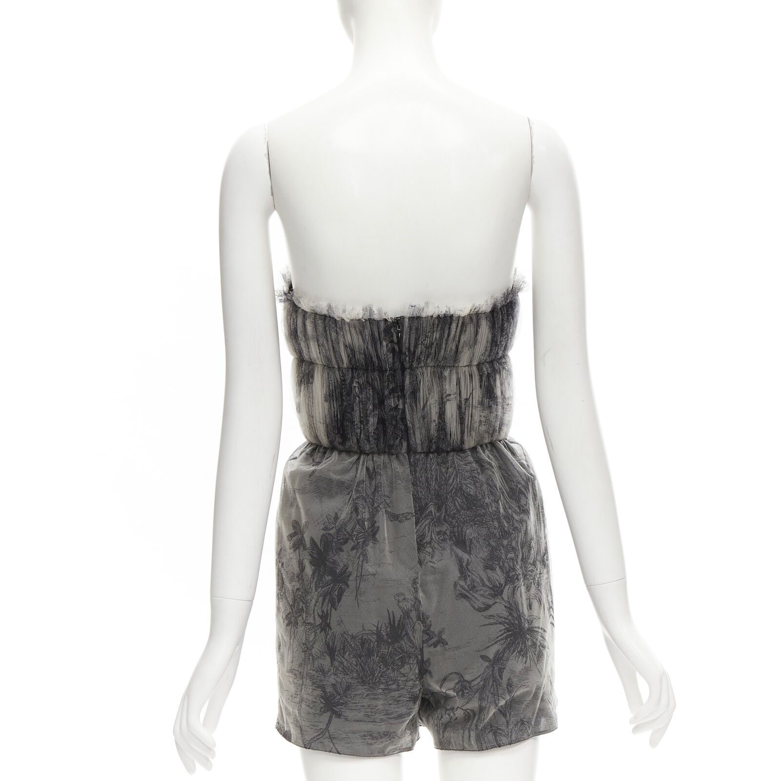 Dior new CHRISTIAN DIOR Fantaisie Dioriviera tulle gathered pleated romper FR34 XS Size 26" / US 2 / IT 38 - 5 Thumbnail