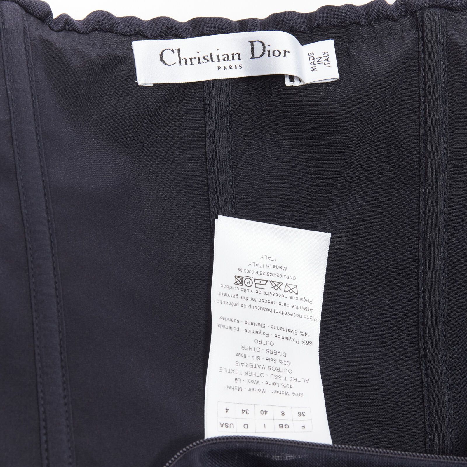 Dior CHRISTIAN DIOR Raf Simons navy asymmetrical leg strapless corset jumpsuit FR36 S Size 27" / US 4 / IT 40 - 10 Thumbnail