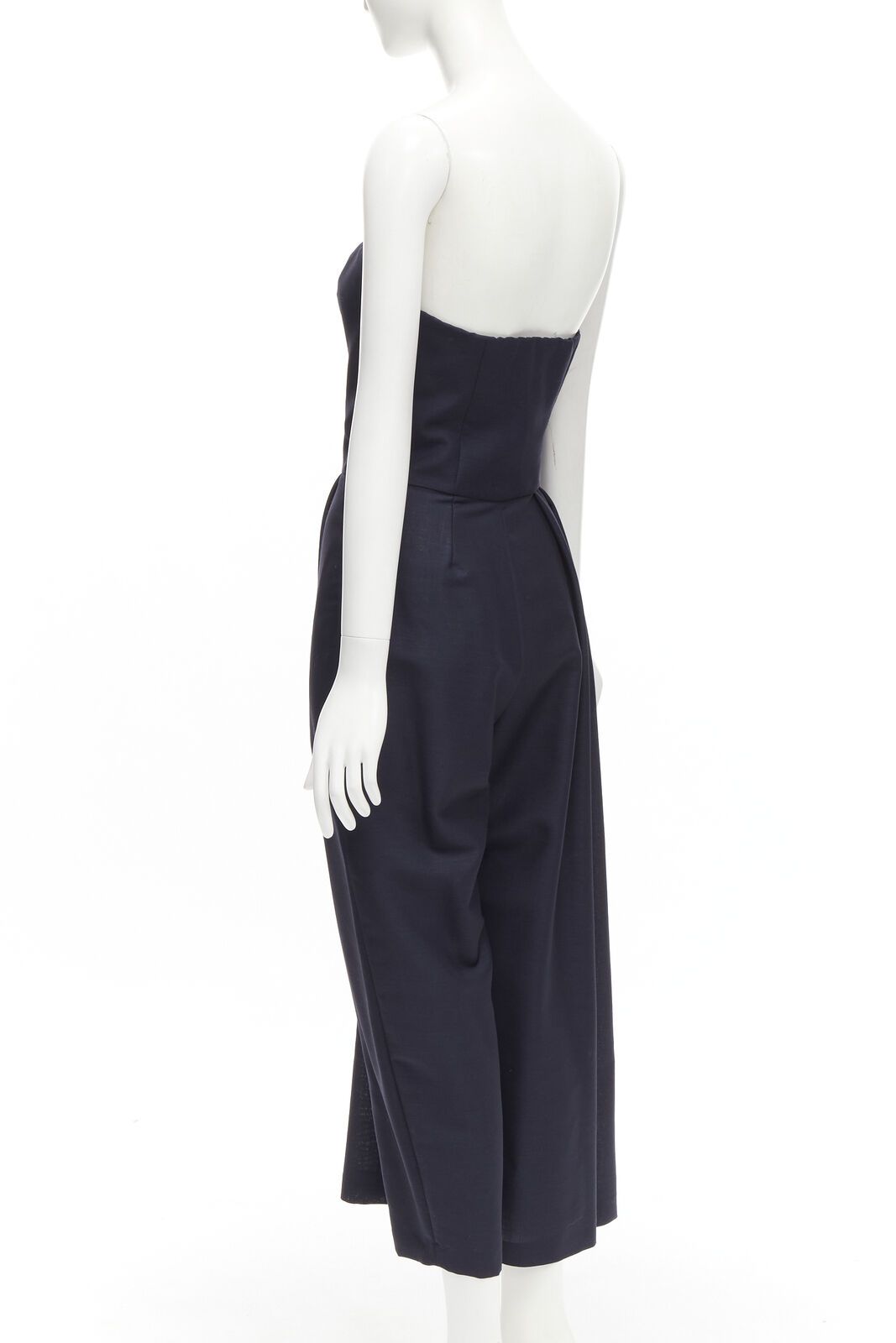 Dior CHRISTIAN DIOR Raf Simons navy asymmetrical leg strapless corset jumpsuit FR36 S Size 27" / US 4 / IT 40 - 6 Thumbnail