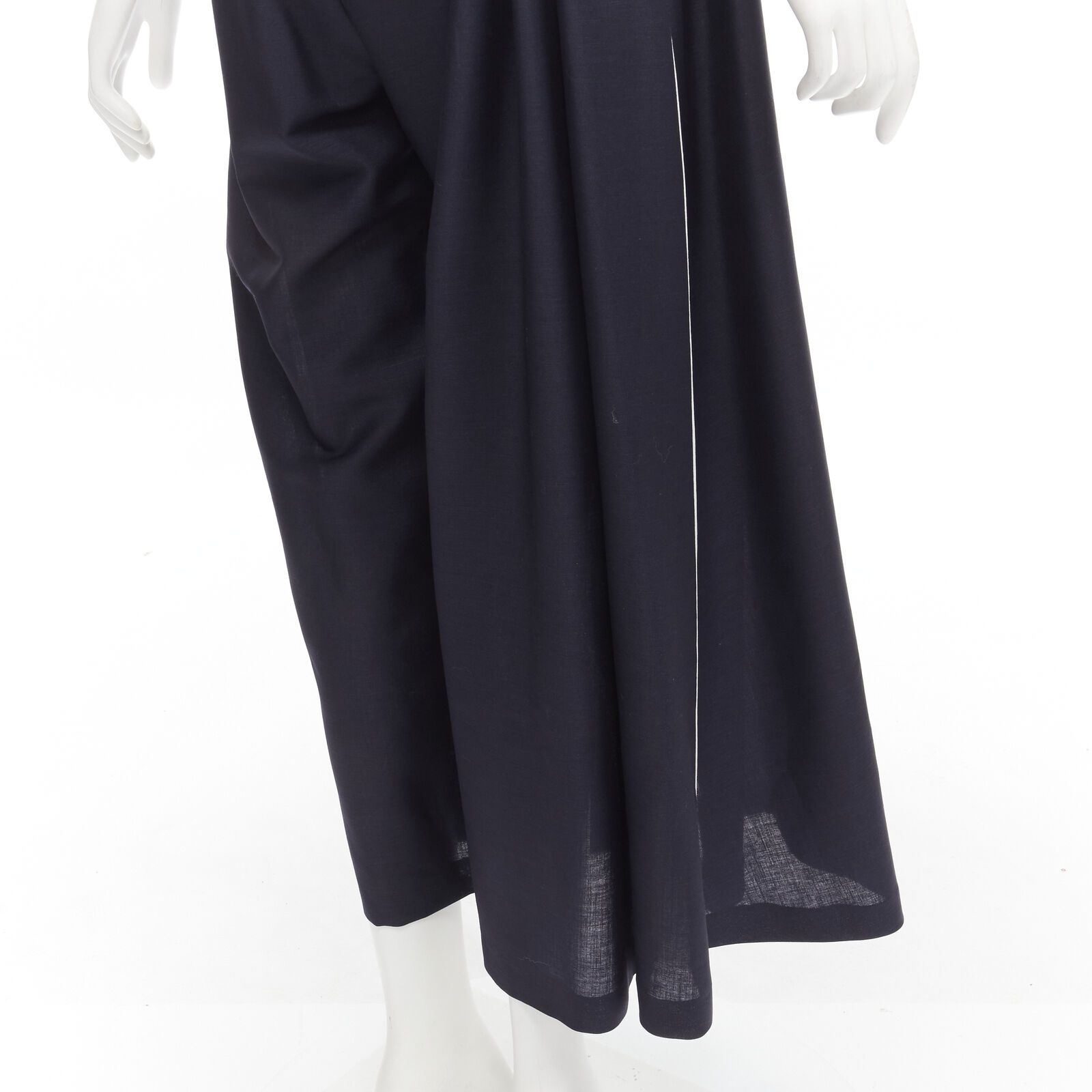 Dior CHRISTIAN DIOR Raf Simons navy asymmetrical leg strapless corset jumpsuit FR36 S Size 27" / US 4 / IT 40 - 9 Thumbnail