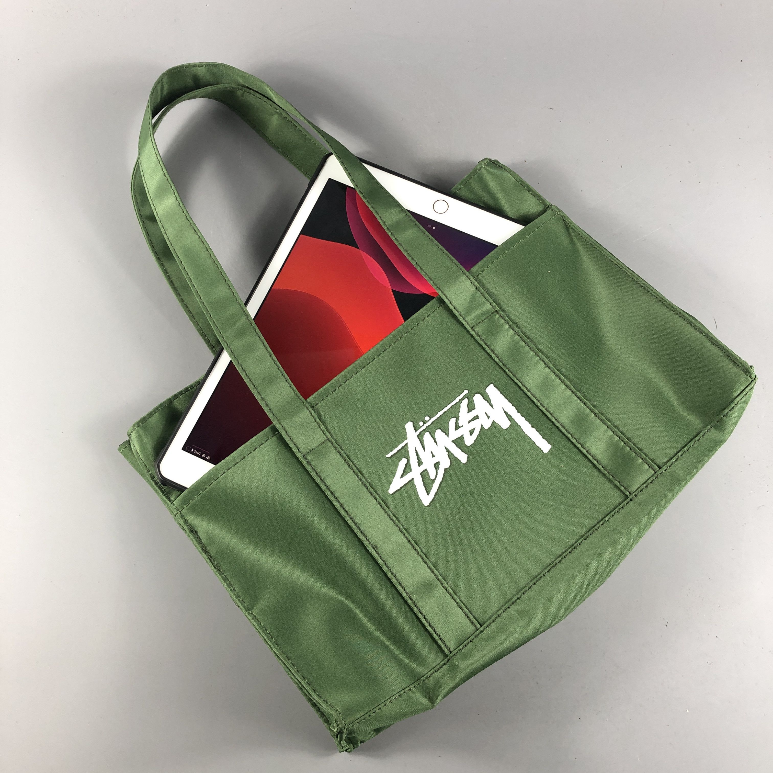 Stussy AUTHENTIC 🇯🇵 Stussy Magazine Military Colour Tote Bag Size ONE SIZE - 4 Thumbnail