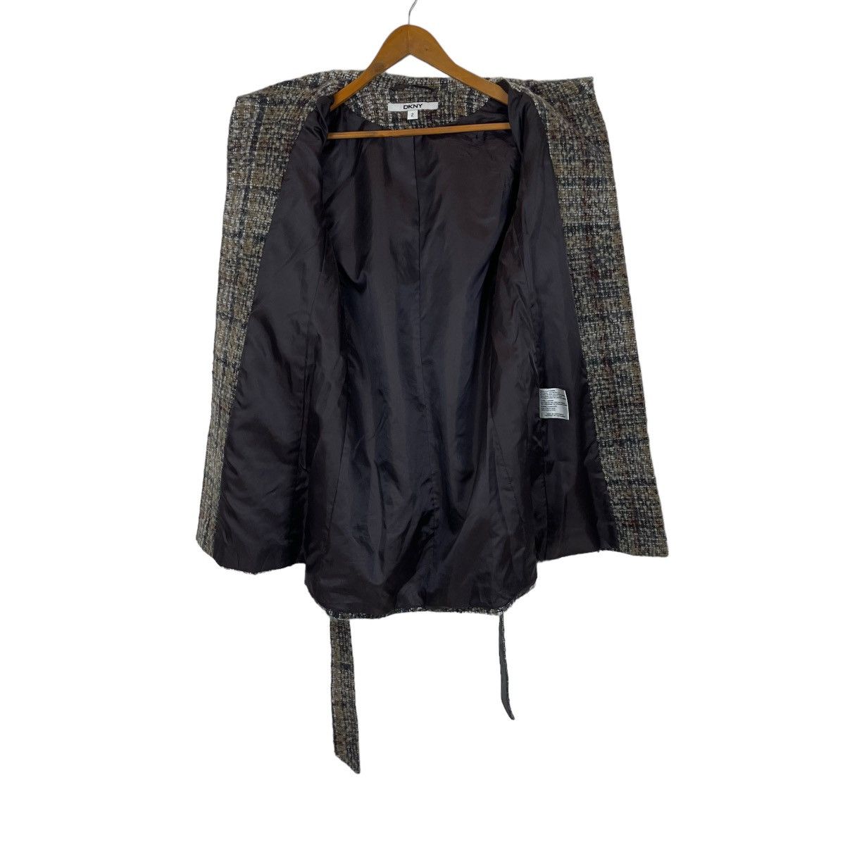 DKNY DKNY Belted Plaid Walker Coat Size XS / US 0-2 / IT 36-38 - 12 Thumbnail
