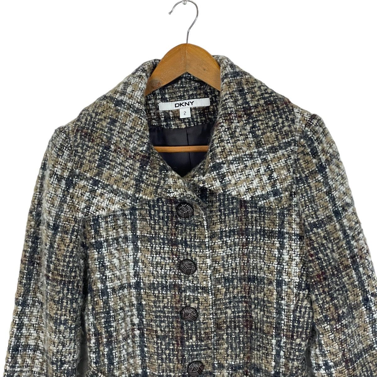 DKNY DKNY Belted Plaid Walker Coat Size XS / US 0-2 / IT 36-38 - 3 Thumbnail