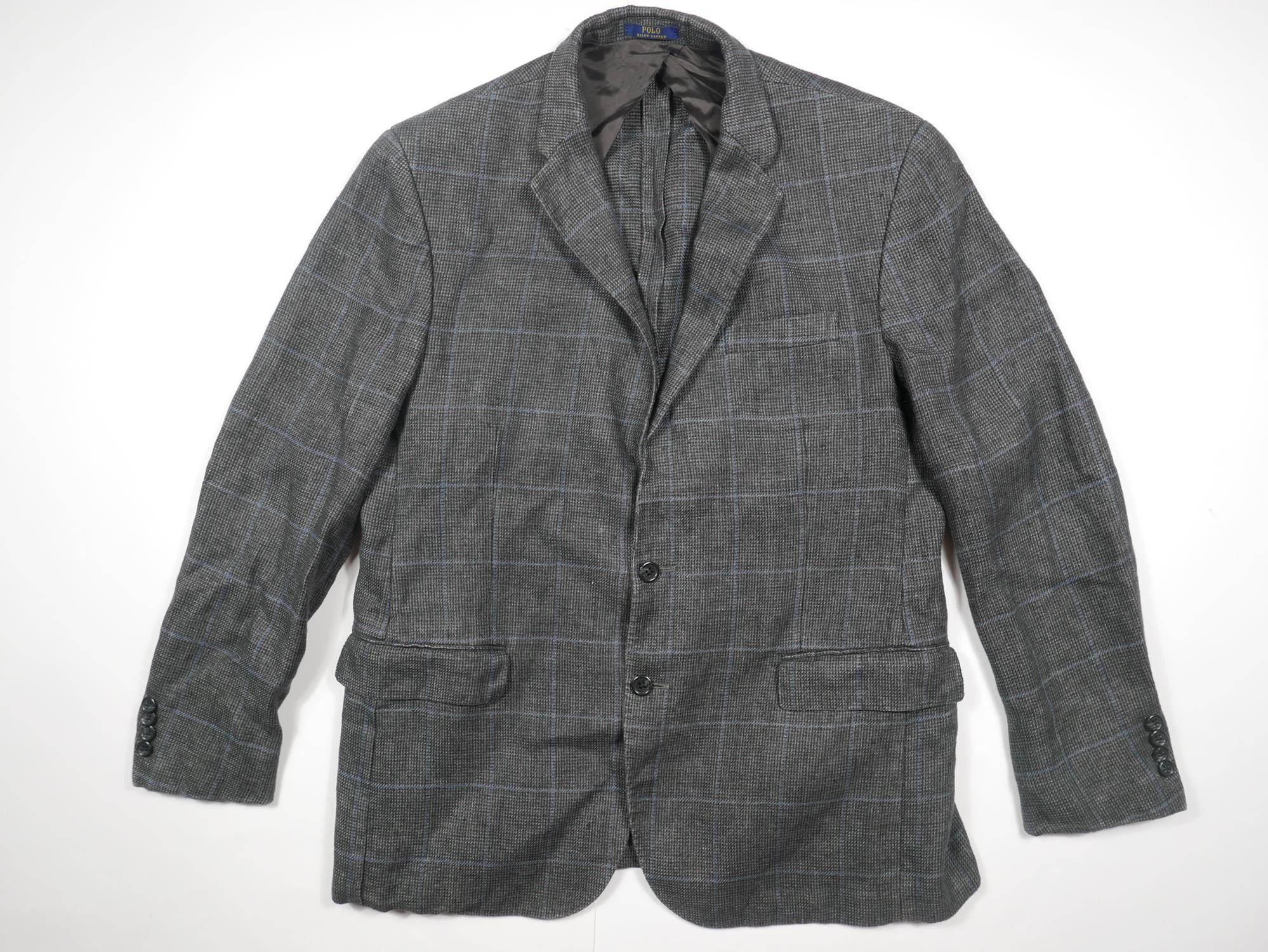 Polo Ralph Lauren Blazer Jacket Coat Checked Linen 44R