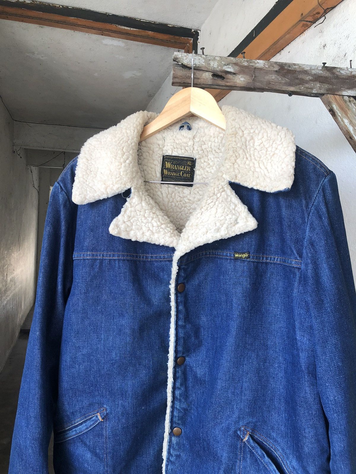 Vintage Vintage 90s Wrangler Denim Sherpa Jacket Winter Size US XL / EU 56 / 4 - 5 Thumbnail