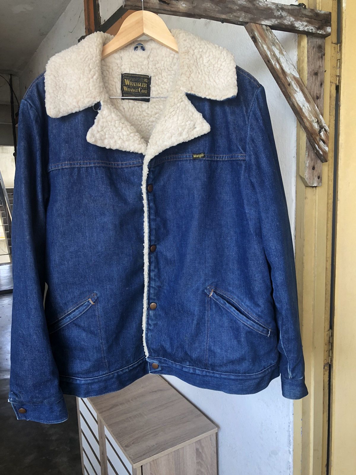 Vintage Vintage 90s Wrangler Denim Sherpa Jacket Winter Size US XL / EU 56 / 4 - 4 Thumbnail