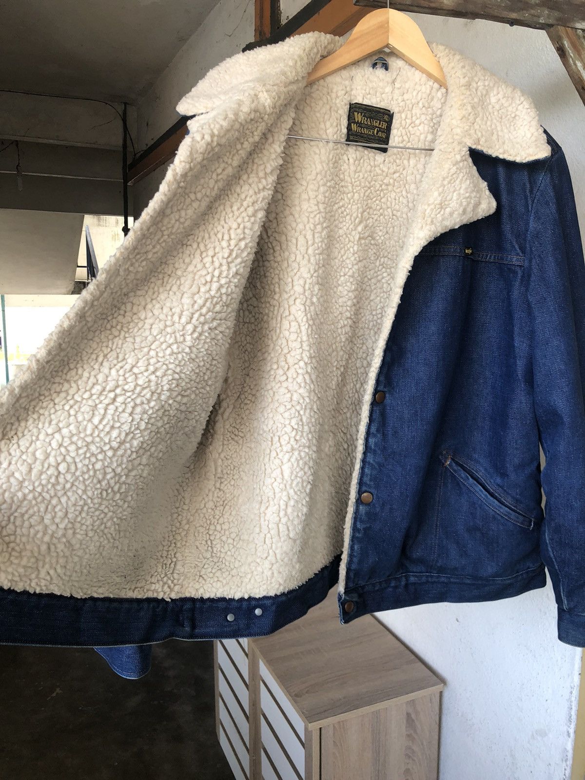 Vintage Vintage 90s Wrangler Denim Sherpa Jacket Winter Size US XL / EU 56 / 4 - 17 Thumbnail