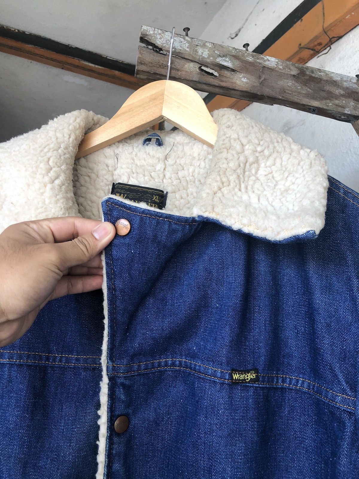Vintage Vintage 90s Wrangler Denim Sherpa Jacket Winter Size US XL / EU 56 / 4 - 8 Thumbnail