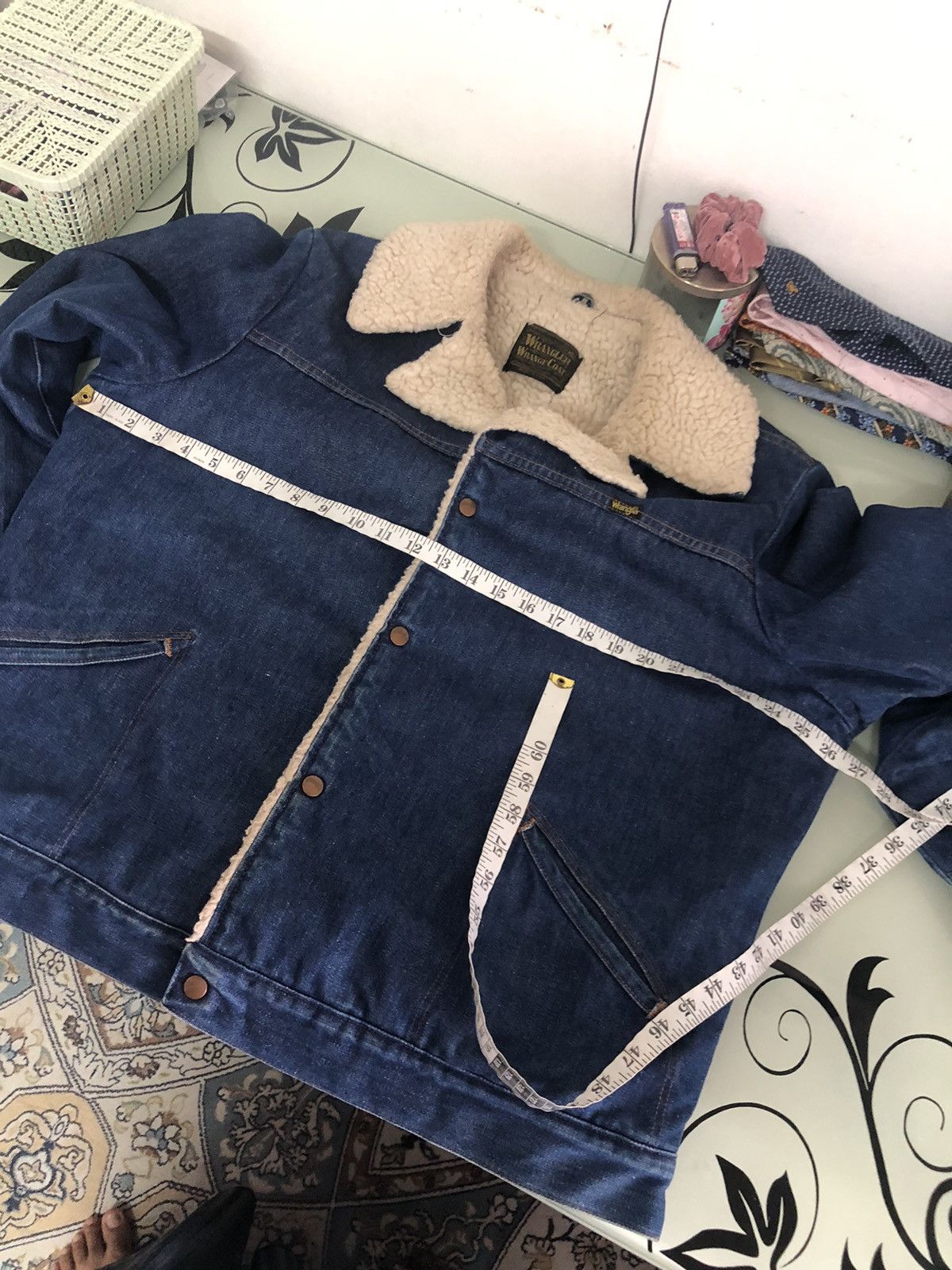 Vintage Vintage 90s Wrangler Denim Sherpa Jacket Winter Size US XL / EU 56 / 4 - 18 Thumbnail