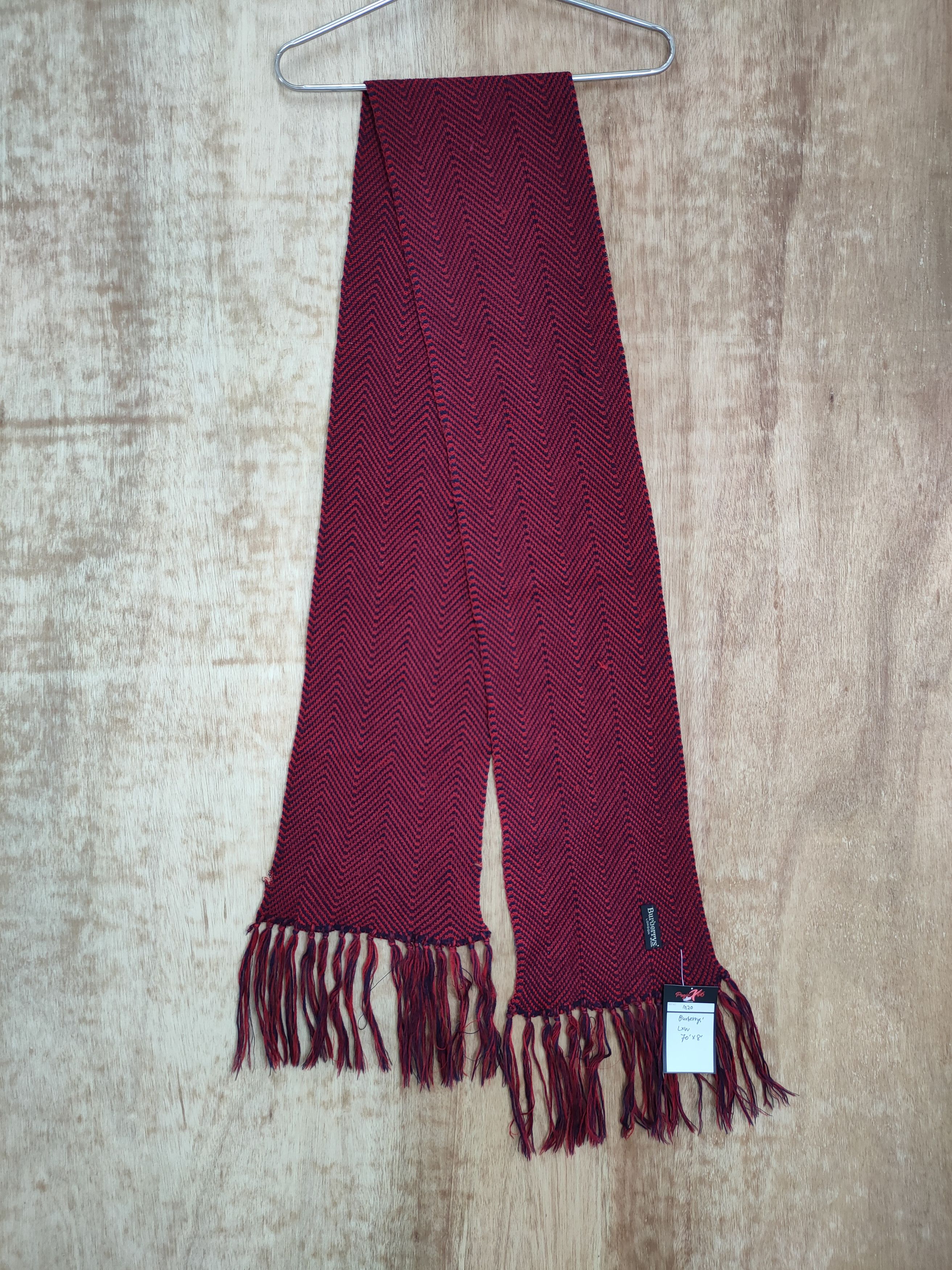 image of Vintage Burberry Wool Cashmere Scarves Checkered Muffler M20, Men's