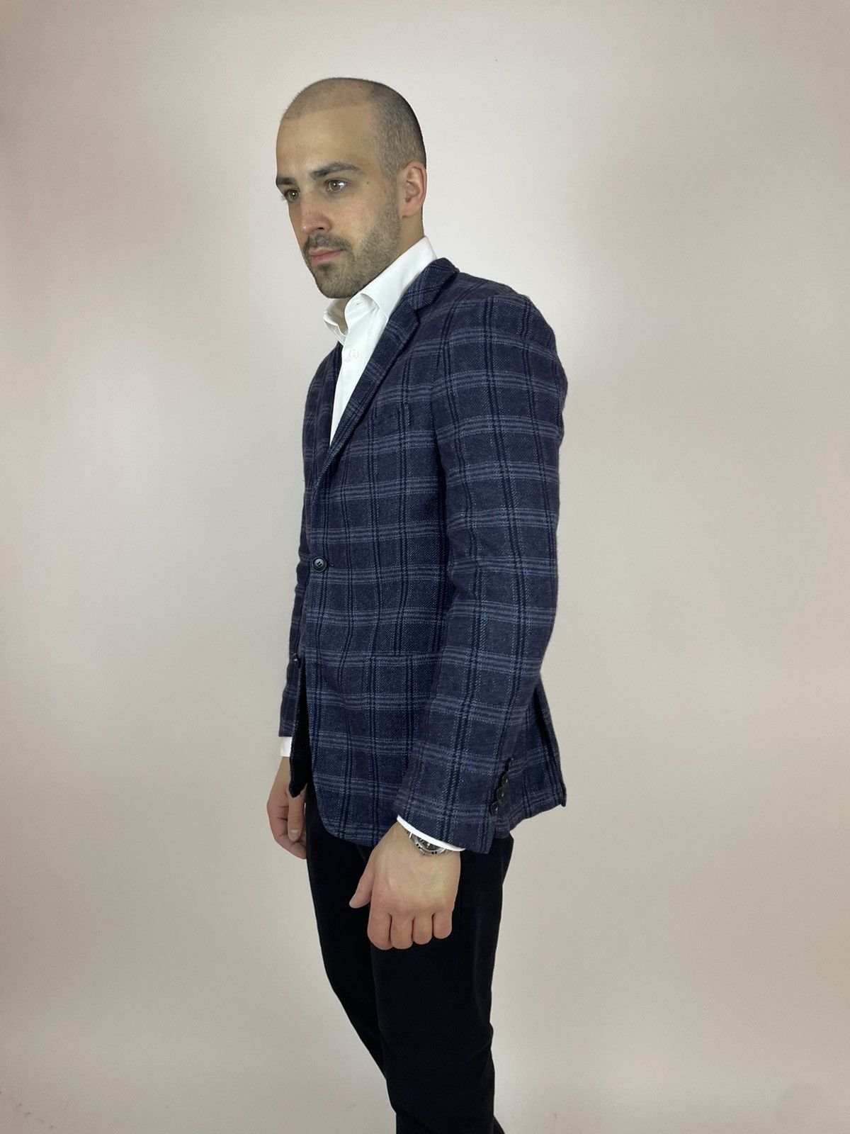 Vintage J. Philipp Plaid Blazer Wool & Cashmere di Tessile D'Oro Size 48R - 5 Thumbnail