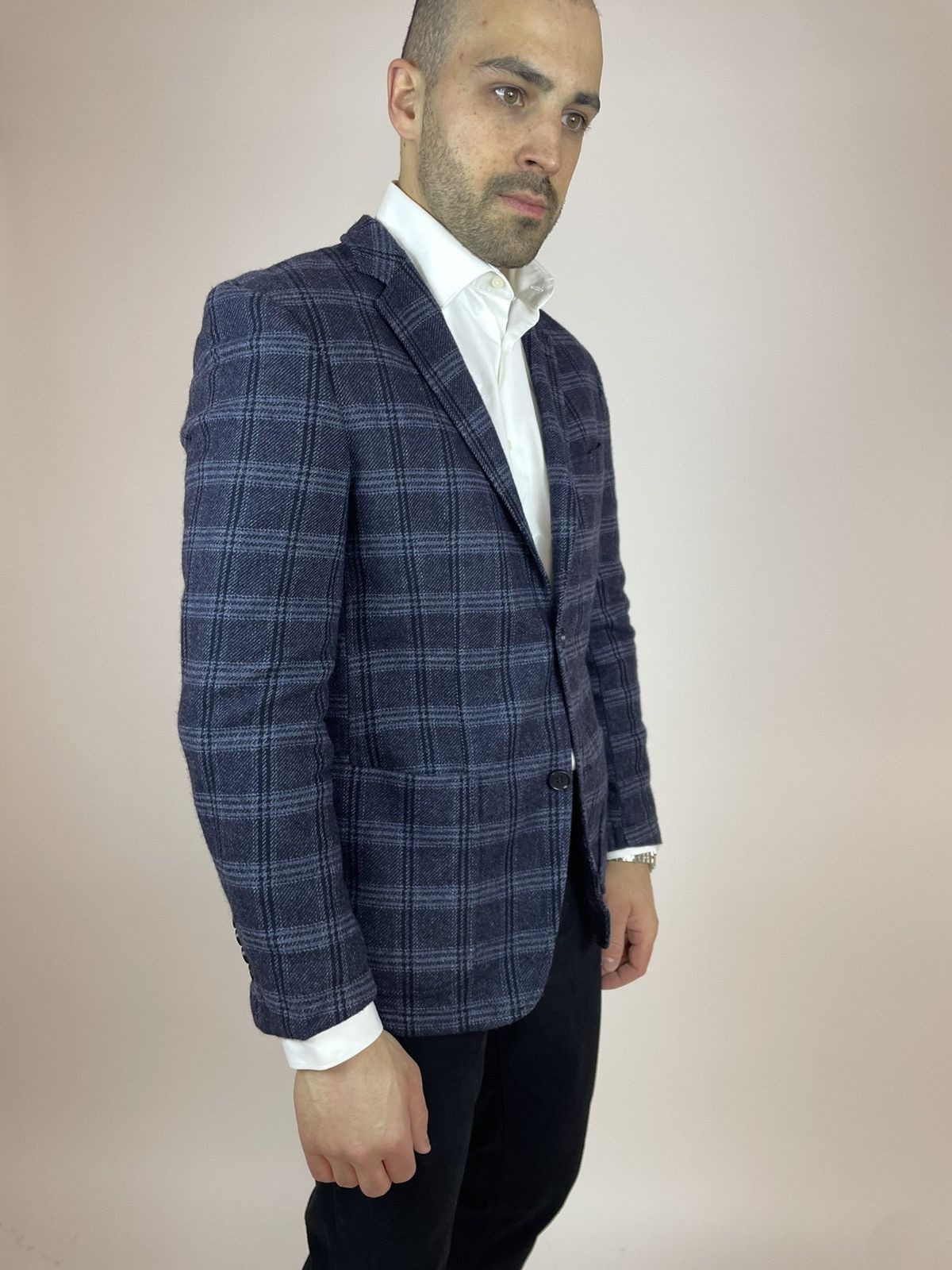 Vintage J. Philipp Plaid Blazer Wool & Cashmere di Tessile D'Oro Size 48R - 4 Thumbnail