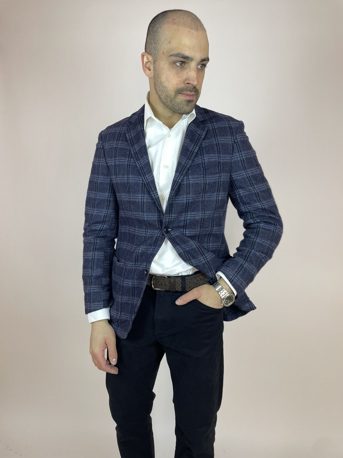 Vintage J. Philipp Plaid Blazer Wool & Cashmere di Tessile D'Oro Size 48R - 6 Thumbnail