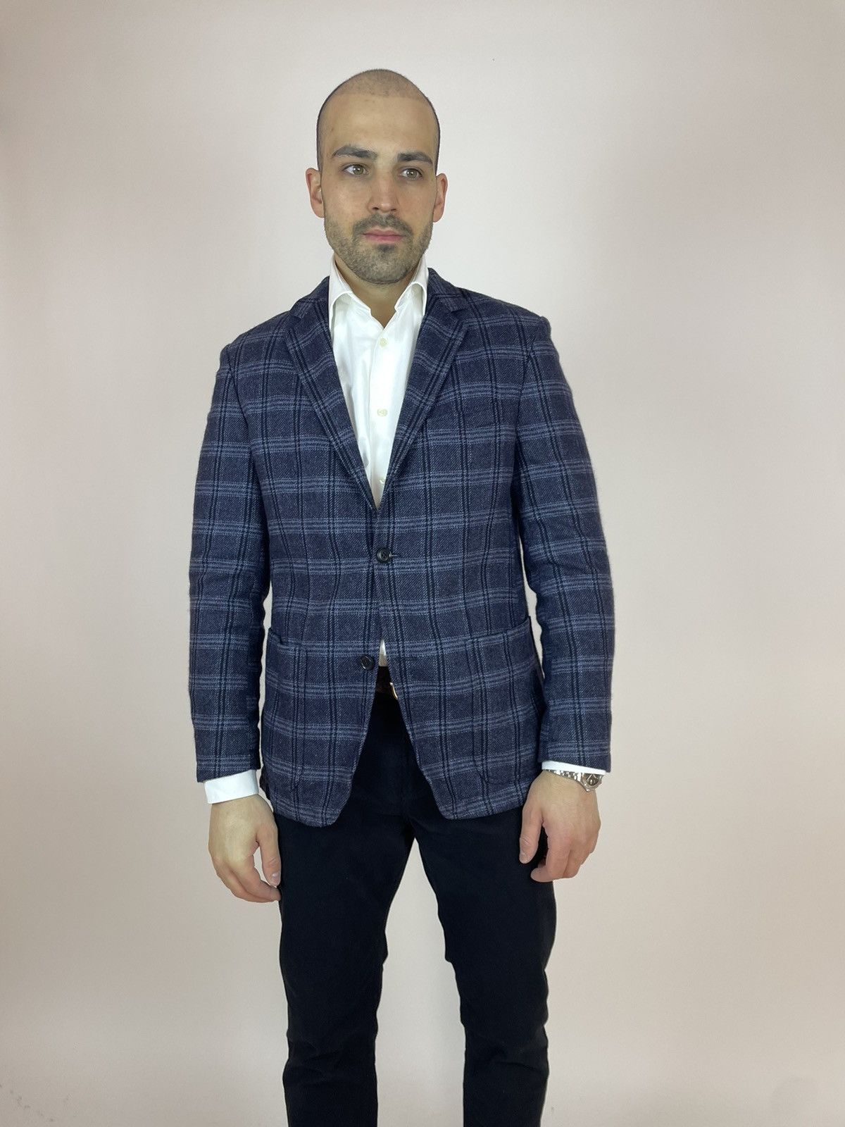 Vintage J. Philipp Plaid Blazer Wool & Cashmere di Tessile D'Oro Size 48R - 3 Thumbnail