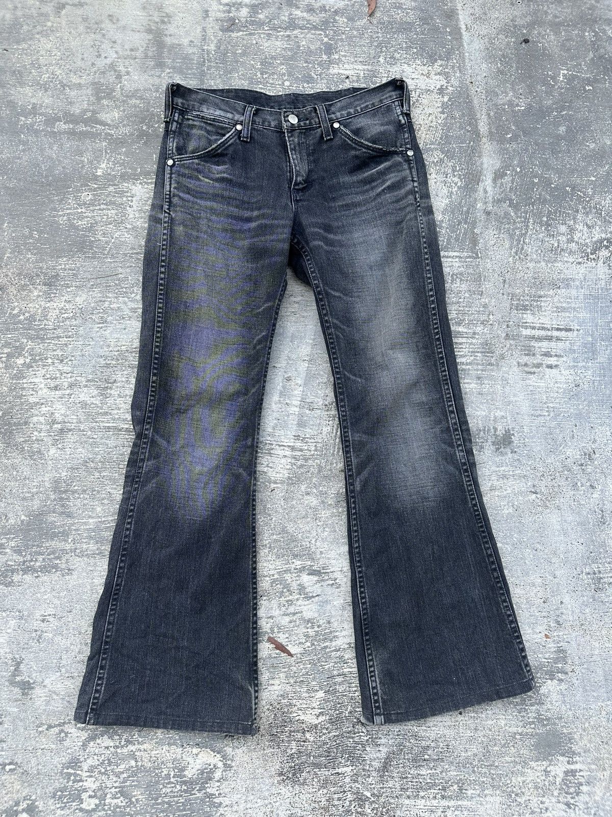 image of Vintage Wrangler Flared Glam Punk Cowboy Distressed Gorpcore in Black, Men's (Size 30)