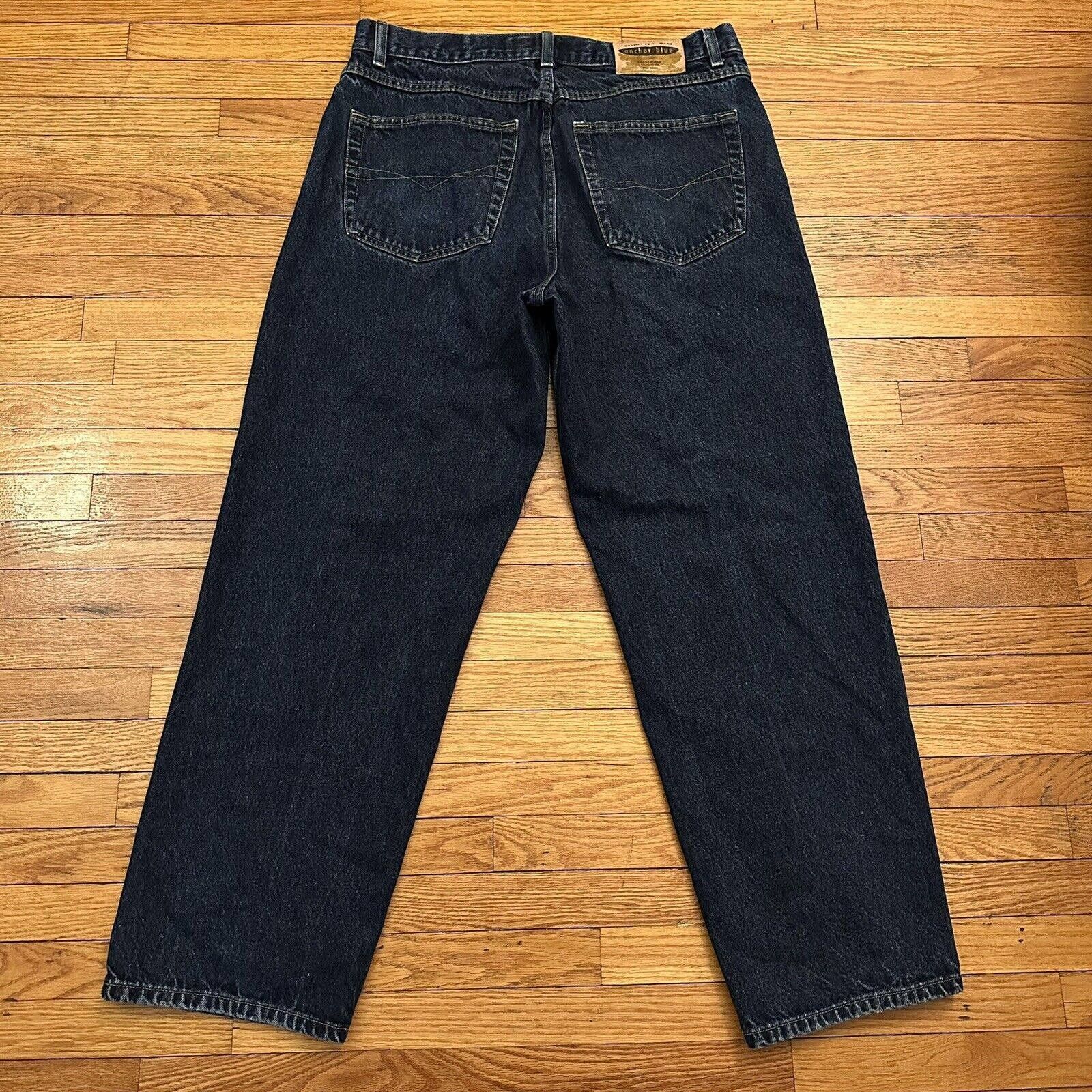 Vintage 90s Anchor Blue Baggy Denim Jeans Size 38x32 Skater