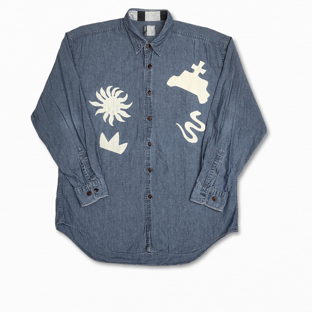 Kansai Yamamoto Vintage 80's FUN JEANS KANSAI MAN painter works chambray Size US M / EU 48-50 / 2 - 3 Thumbnail
