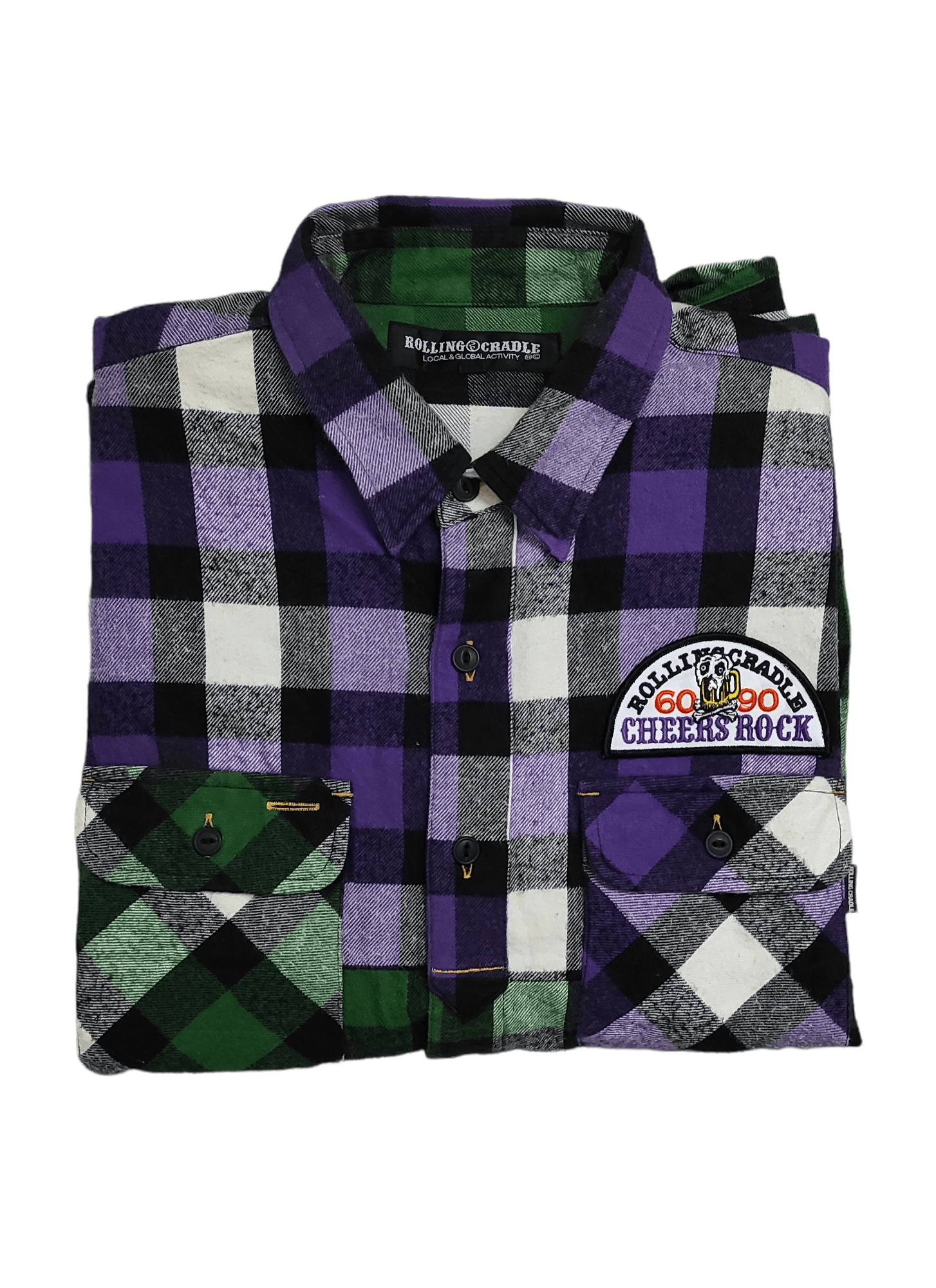 Japanese Brand ROLLING CRADLE CHEERS ROCK Lumberjacks hybrid shirt Size US L / EU 52-54 / 3 - 13 Thumbnail