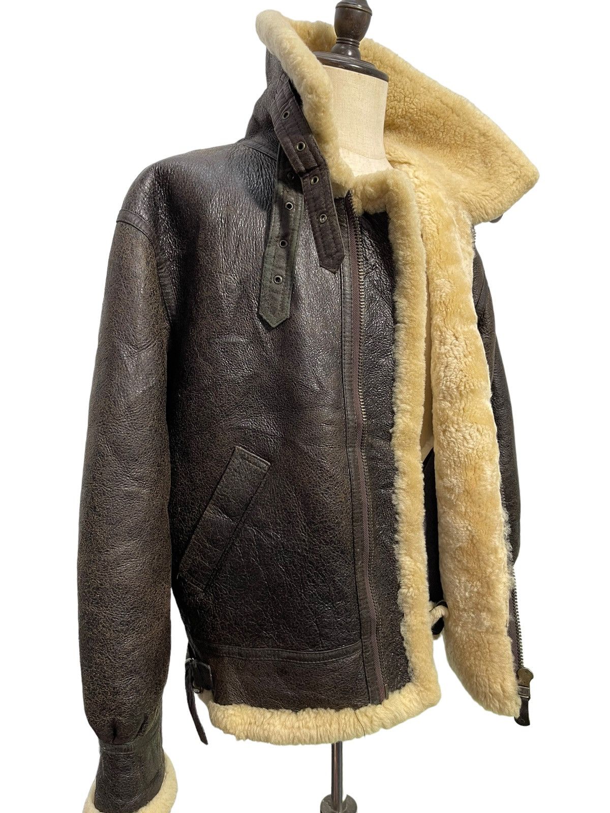 Leather Vtg Shearling Beauty Sheepskin Jacket Type B3 USAF 1🟦 Size US L / EU 52-54 / 3 - 2 Thumbnail