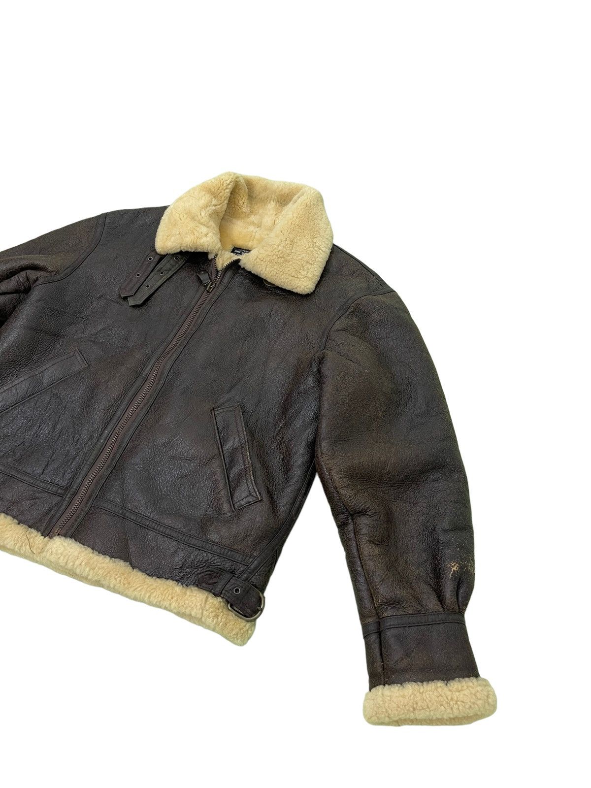 Leather Vtg Shearling Beauty Sheepskin Jacket Type B3 USAF 1🟦 Size US L / EU 52-54 / 3 - 8 Thumbnail