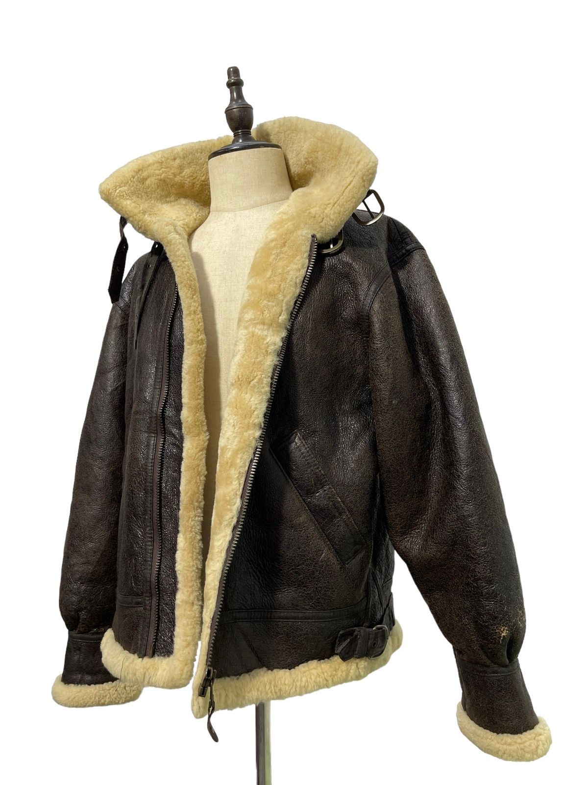 Leather Vtg Shearling Beauty Sheepskin Jacket Type B3 USAF 1🟦 Size US L / EU 52-54 / 3 - 3 Thumbnail