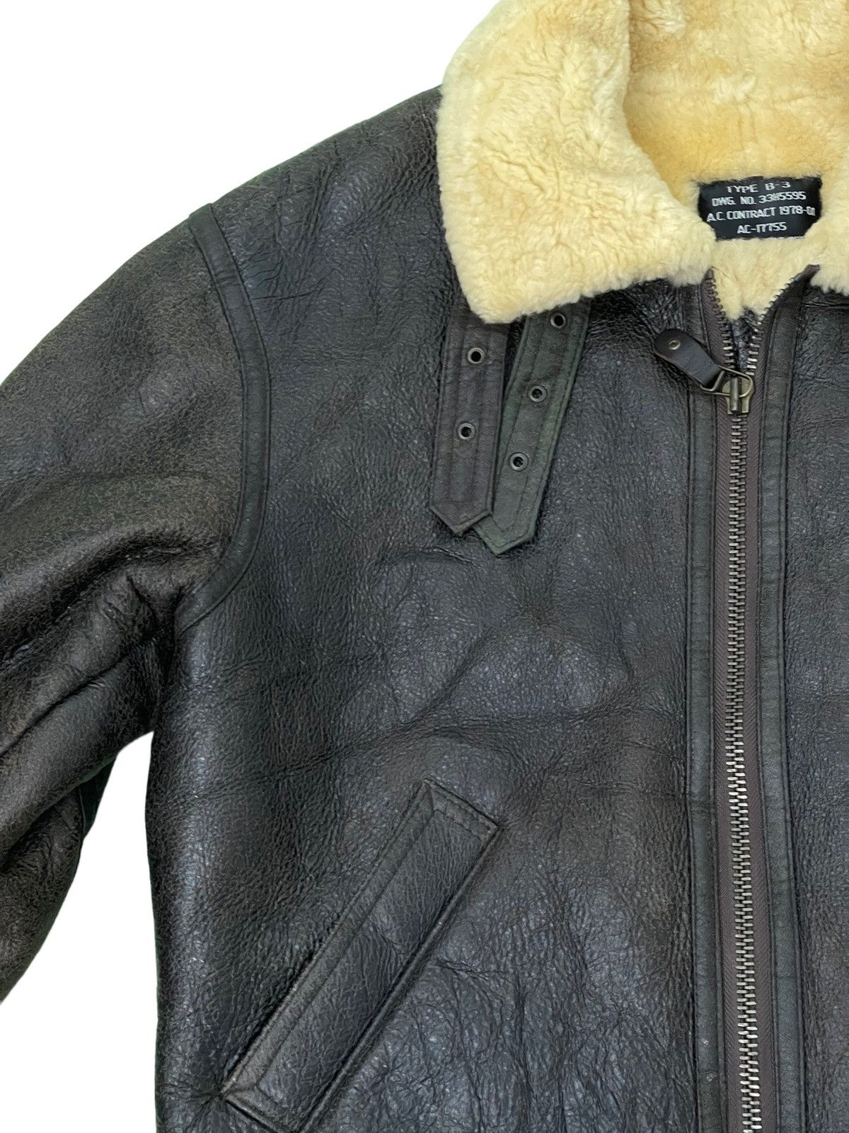 Leather Vtg Shearling Beauty Sheepskin Jacket Type B3 USAF 1🟦 Size US L / EU 52-54 / 3 - 14 Thumbnail