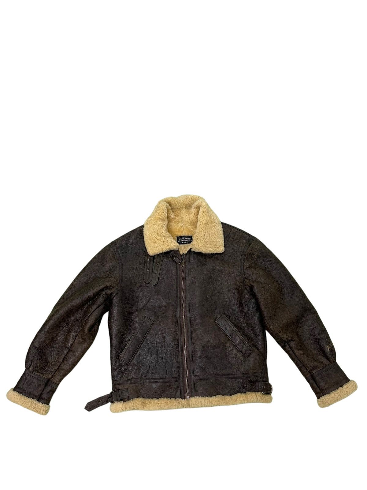Leather Vtg Shearling Beauty Sheepskin Jacket Type B3 USAF 1🟦 Size US L / EU 52-54 / 3 - 6 Thumbnail