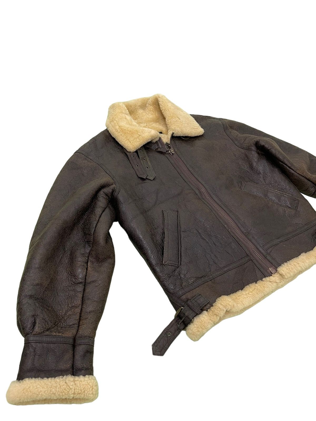 Leather Vtg Shearling Beauty Sheepskin Jacket Type B3 USAF 1🟦 Size US L / EU 52-54 / 3 - 7 Thumbnail